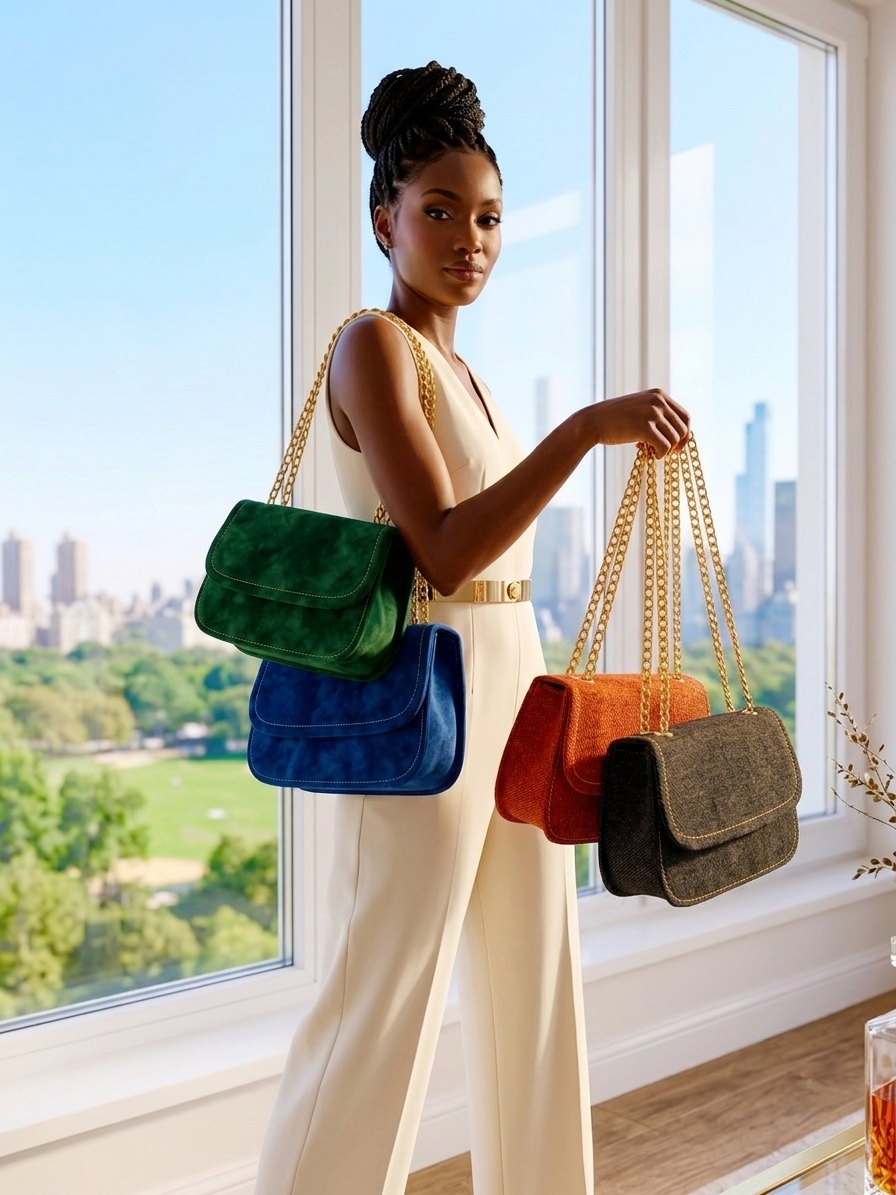 Handcrafted Rust Orange Chain Strap Bag | Lazuda Afrique