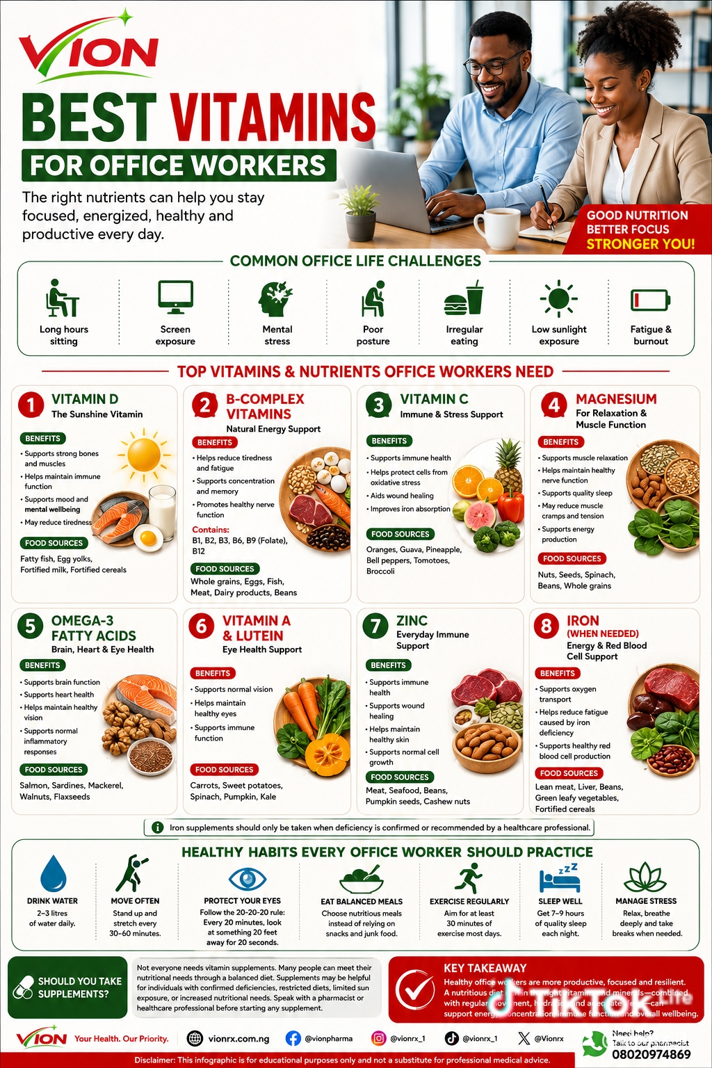 Best Vitamins for Office Workers: Essential Nutrients for Energy, Focus, and Long-Term Health