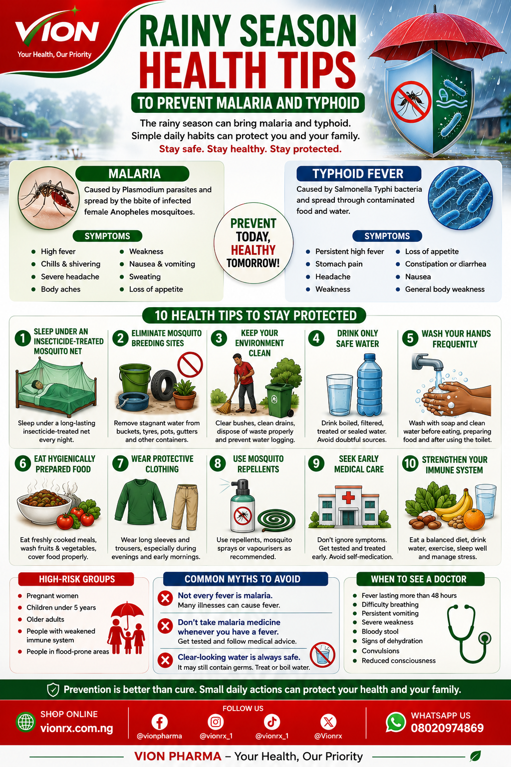 Rainy Season Health Tips to Prevent Malaria and Typhoid