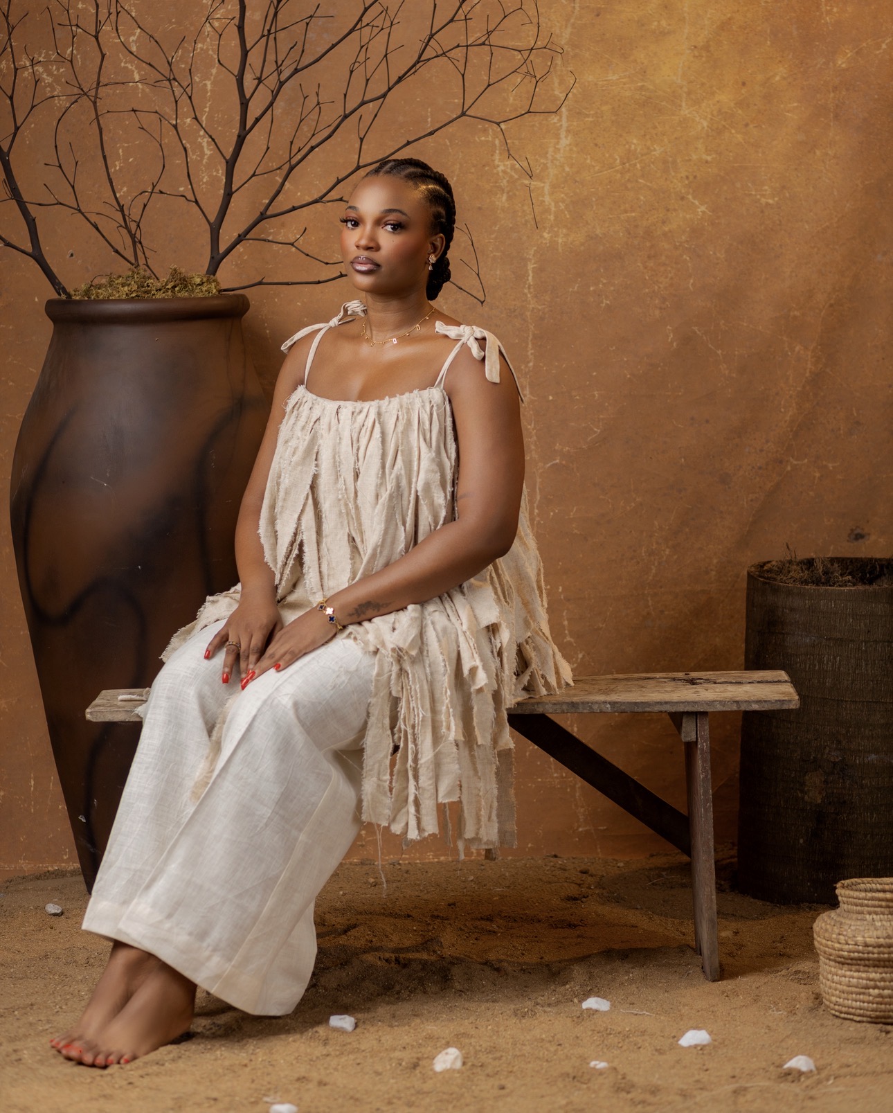 Amarà Tassel Top & Linen Trousers Set