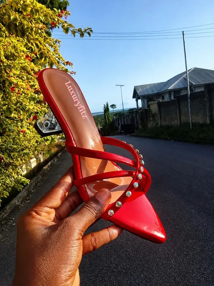 Red glossy heel