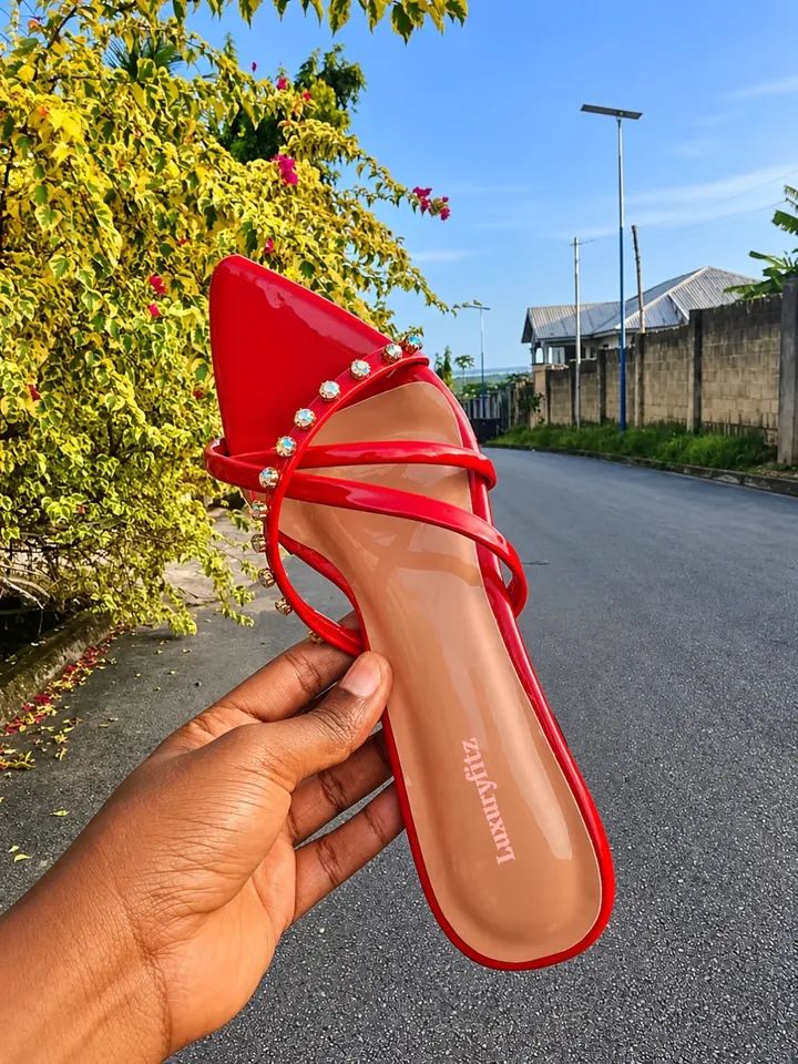 Red glossy heel