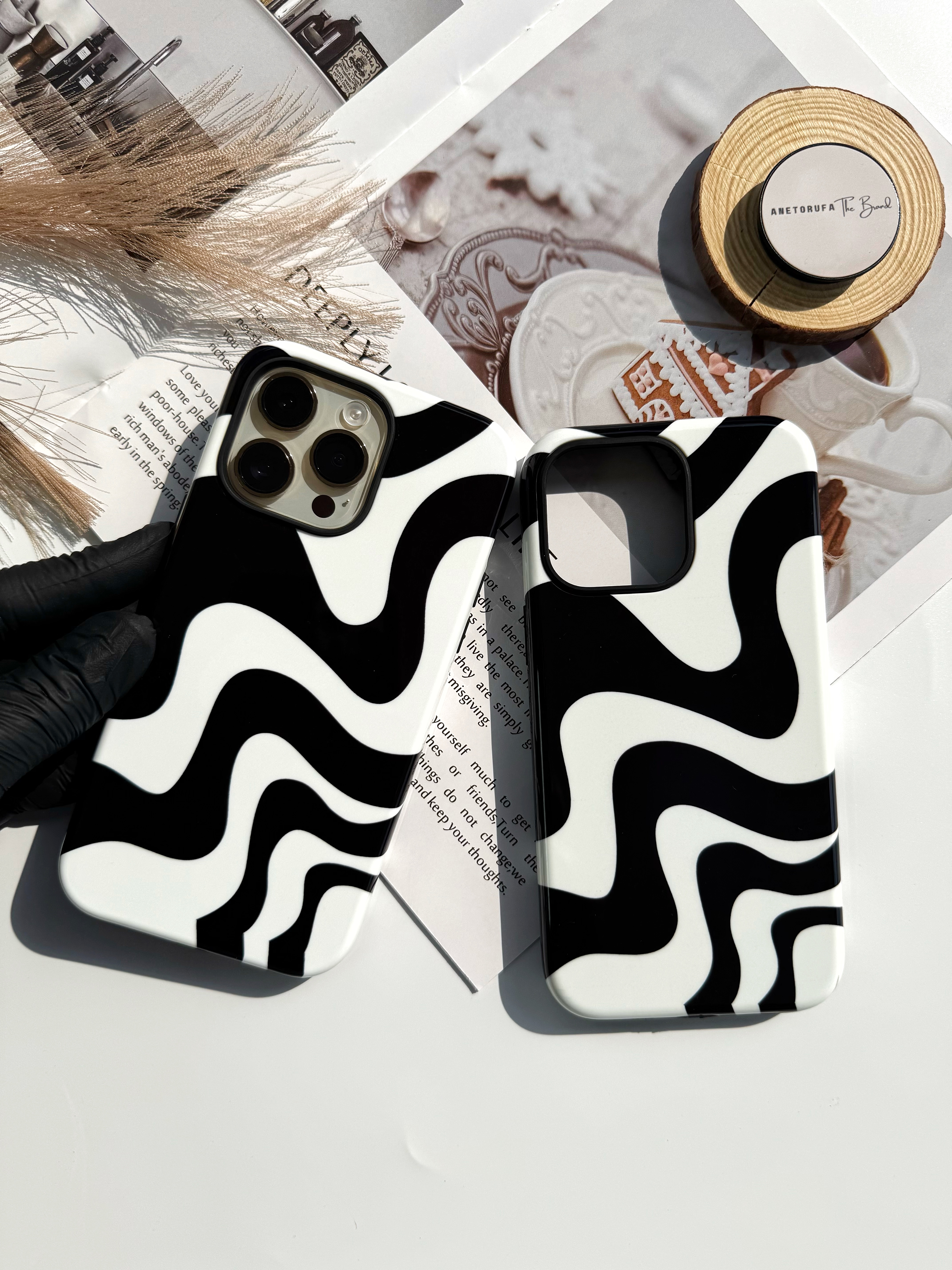 2IN1 MONOCHROME WAVES PHONE CASE image