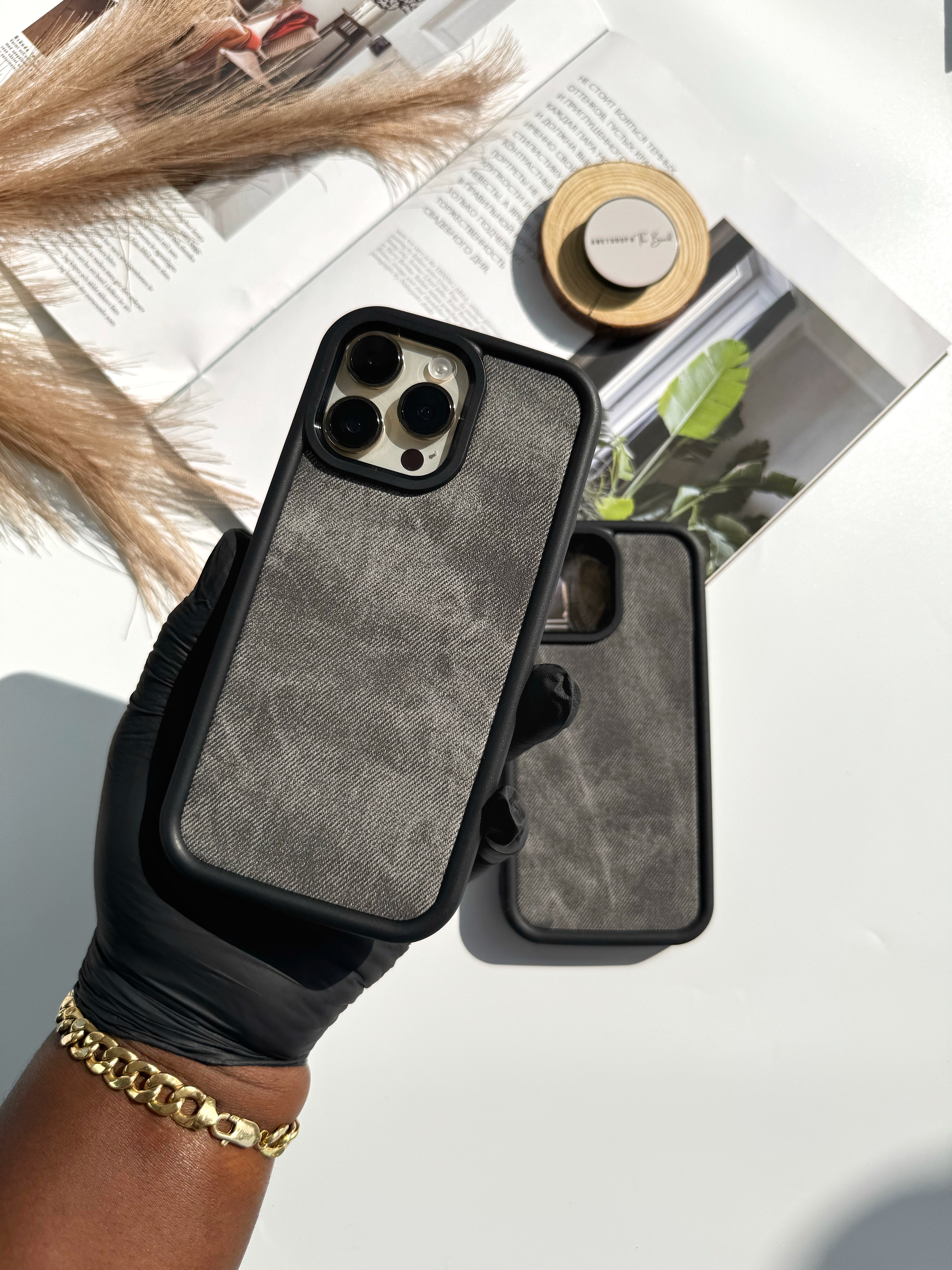 GREY DENIM PHONE CASE image