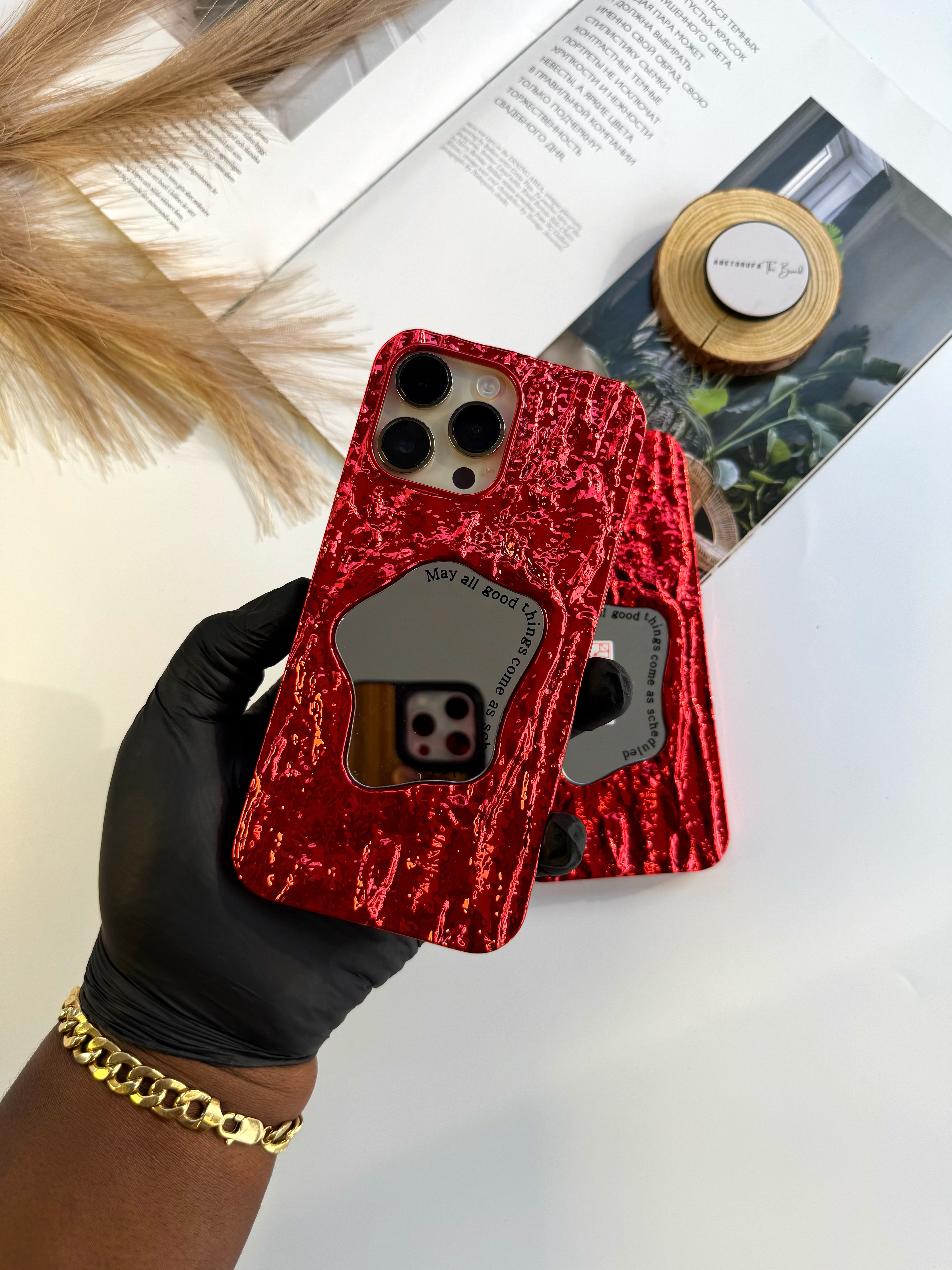 RED LASER MIRROR PHONE CASE image