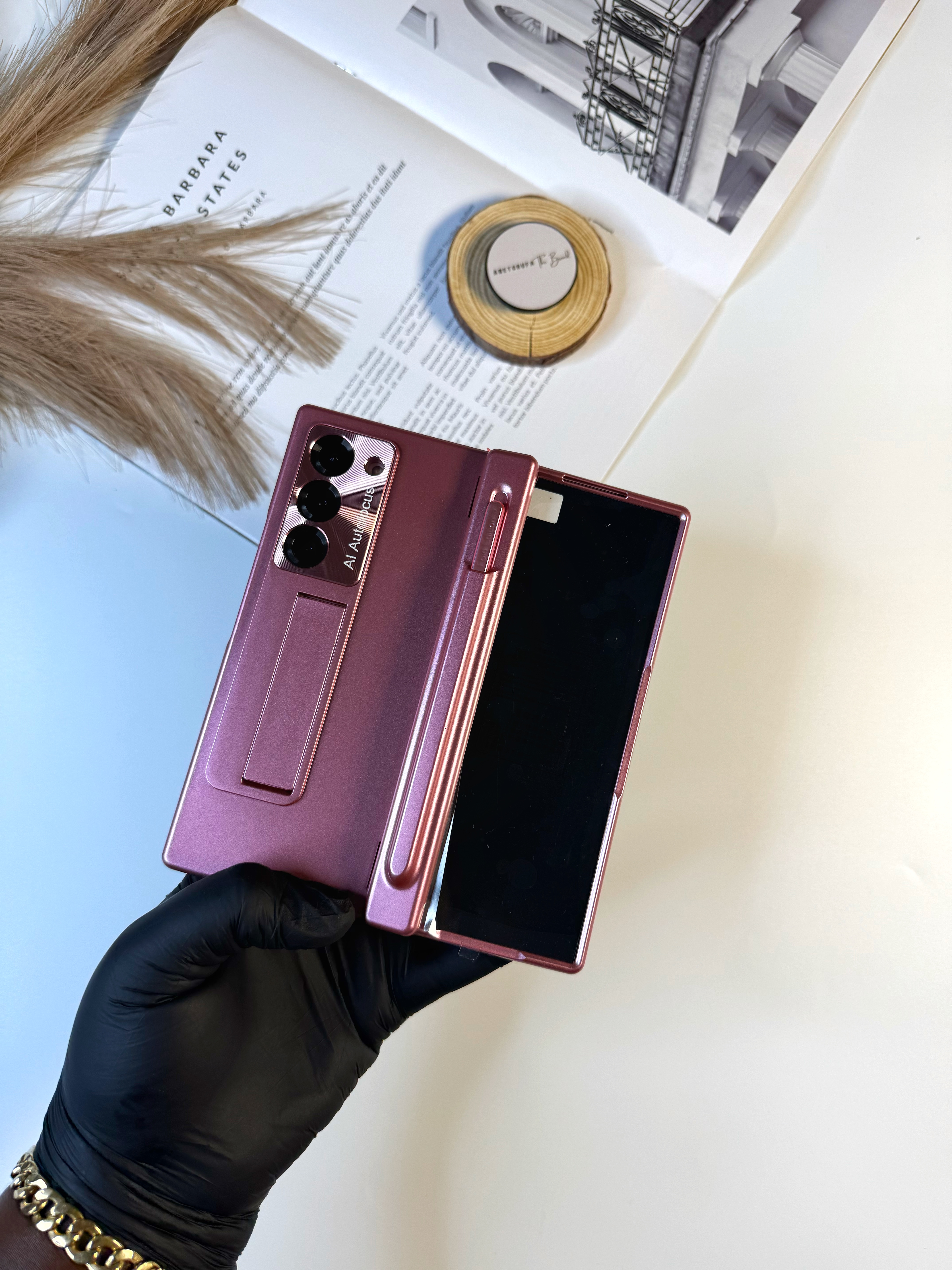 ROSE GOLD ARMOR FOLD PHONE CASE