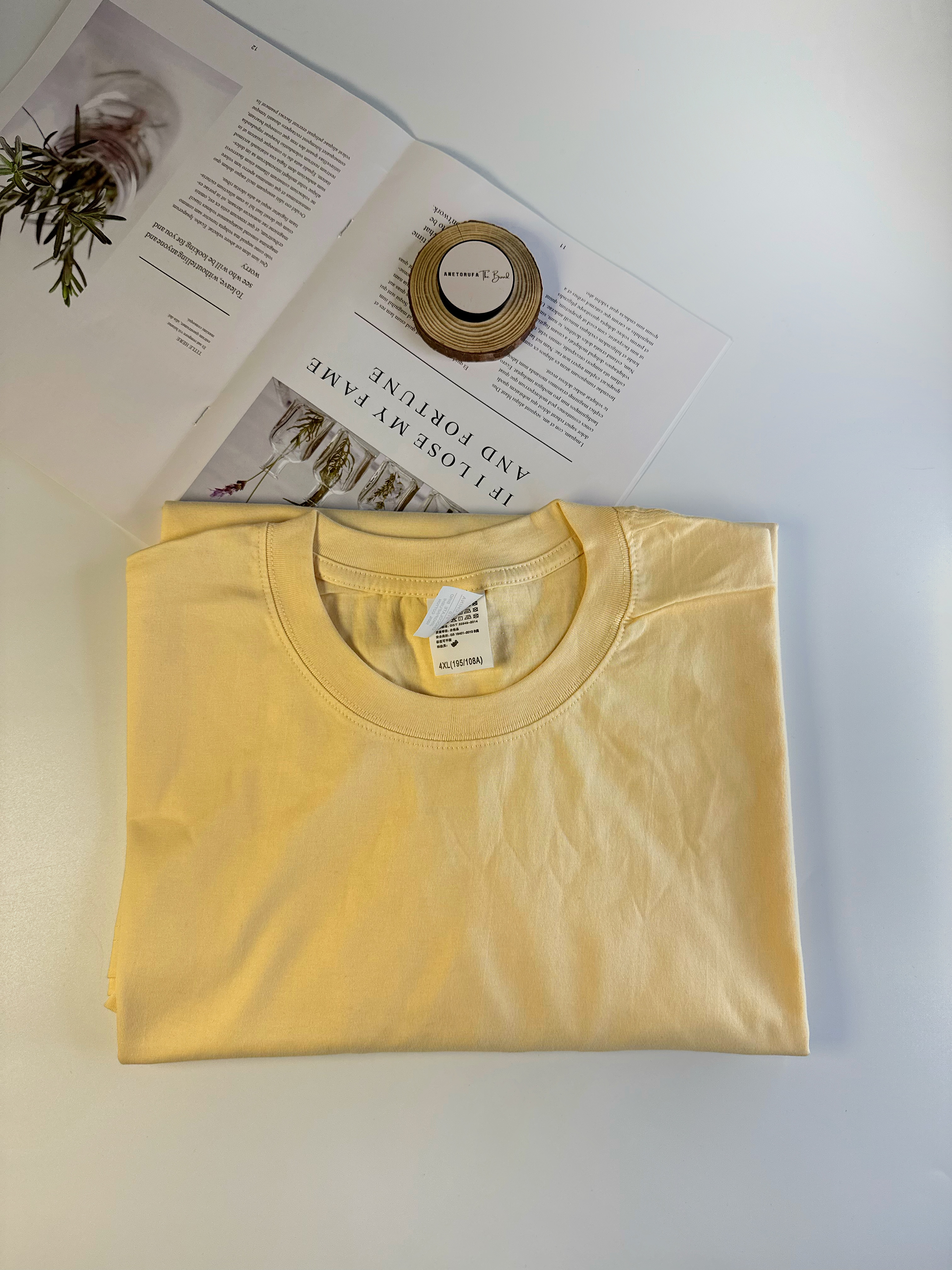 APRICOT PLAIN COTTON TEE SHIRT image