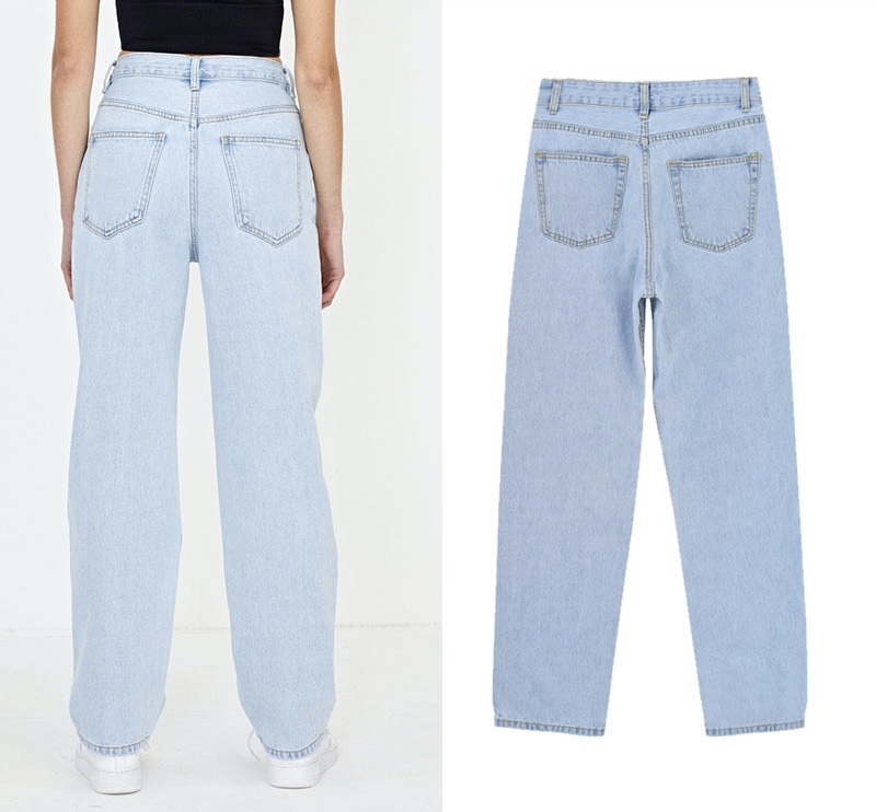 LIGHT BLUE ASYMMETRIC DENIM JEANS image