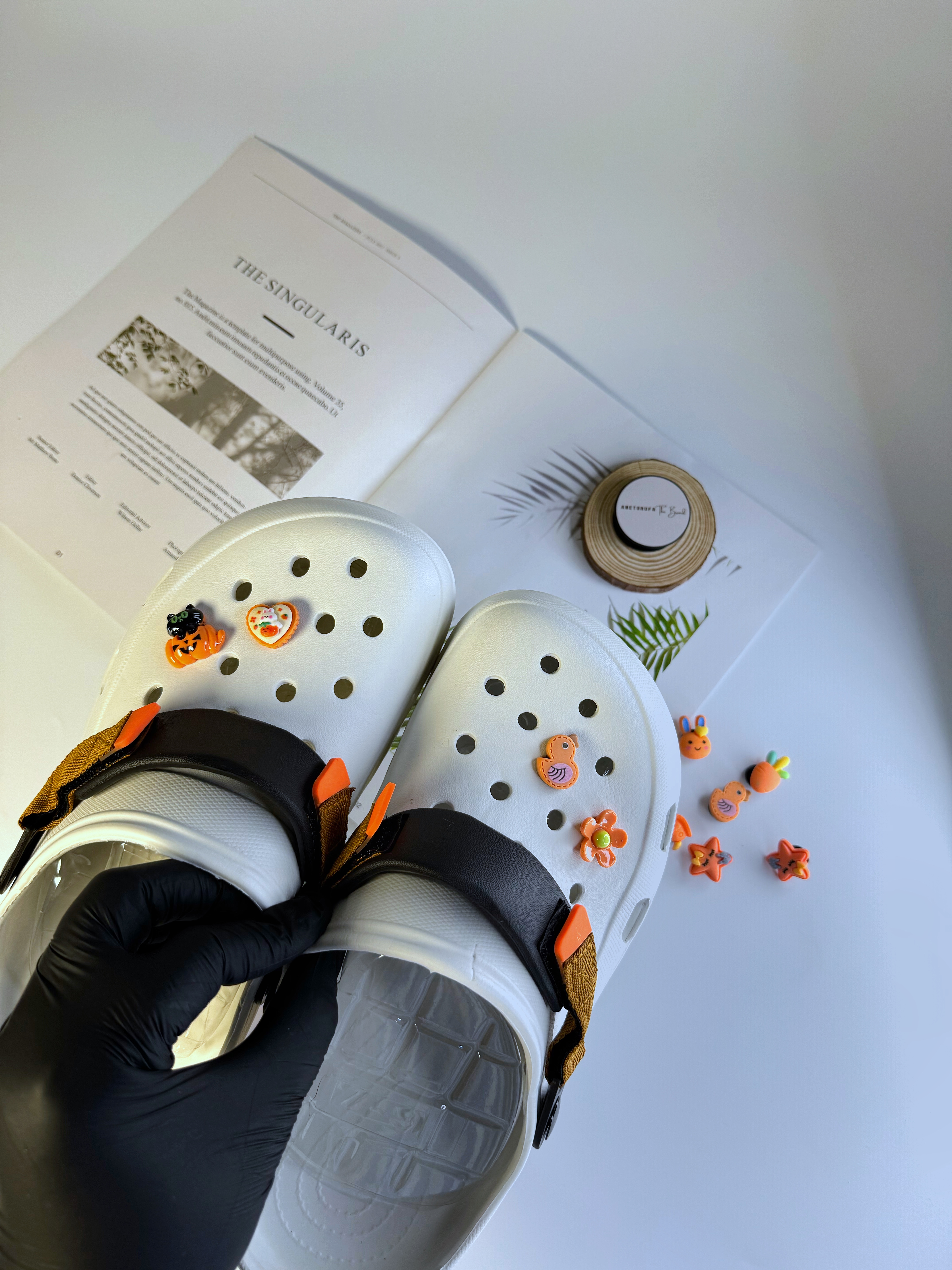 WHITE/ORANGE TERRAIN CROCS image