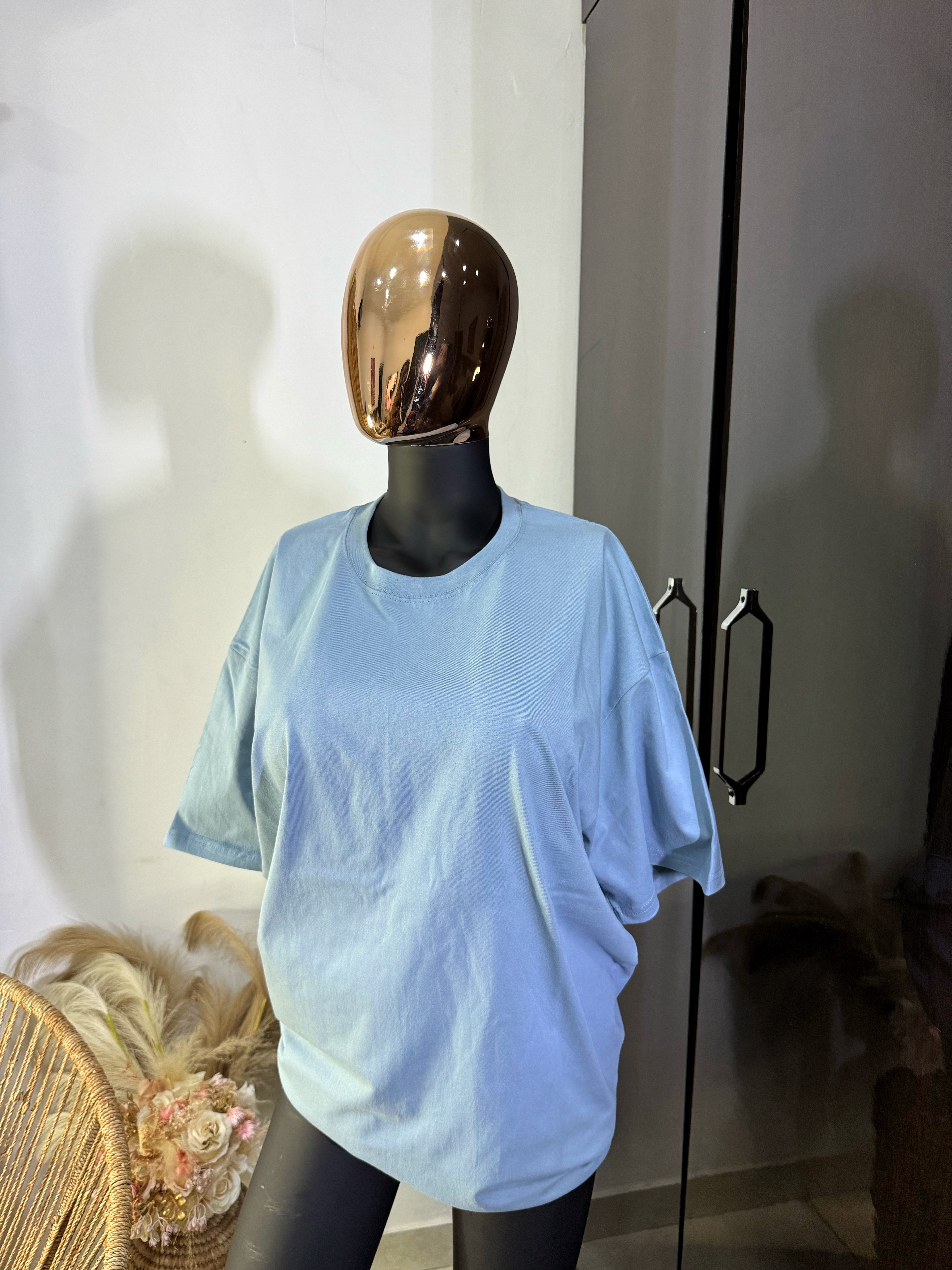 HAZE BLUE COTTON TEE SHIRT image