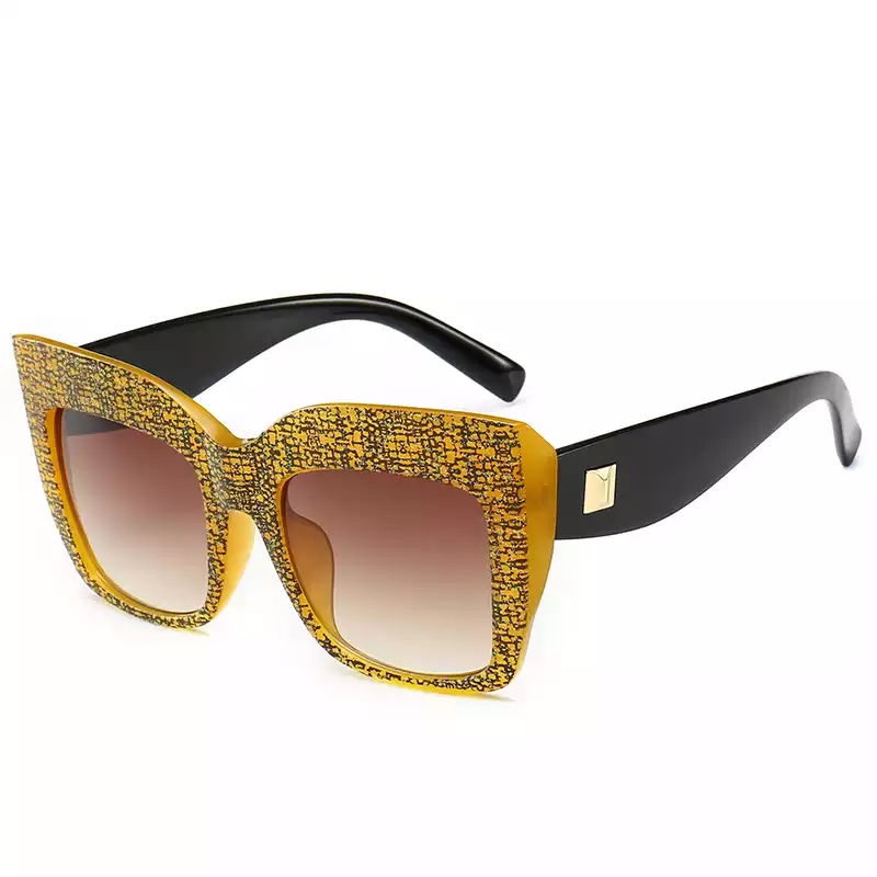 Ladies Spotted Yellow Big Butterfly Sunglasses second image