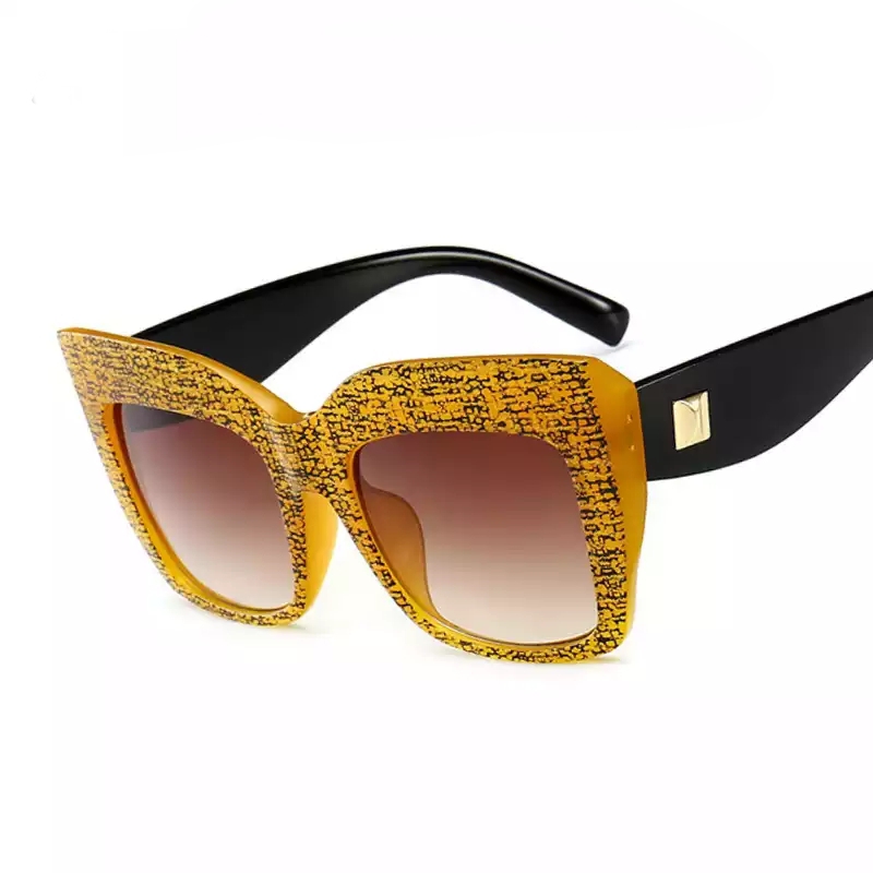 Ladies Spotted Yellow Big Butterfly Sunglasses image
