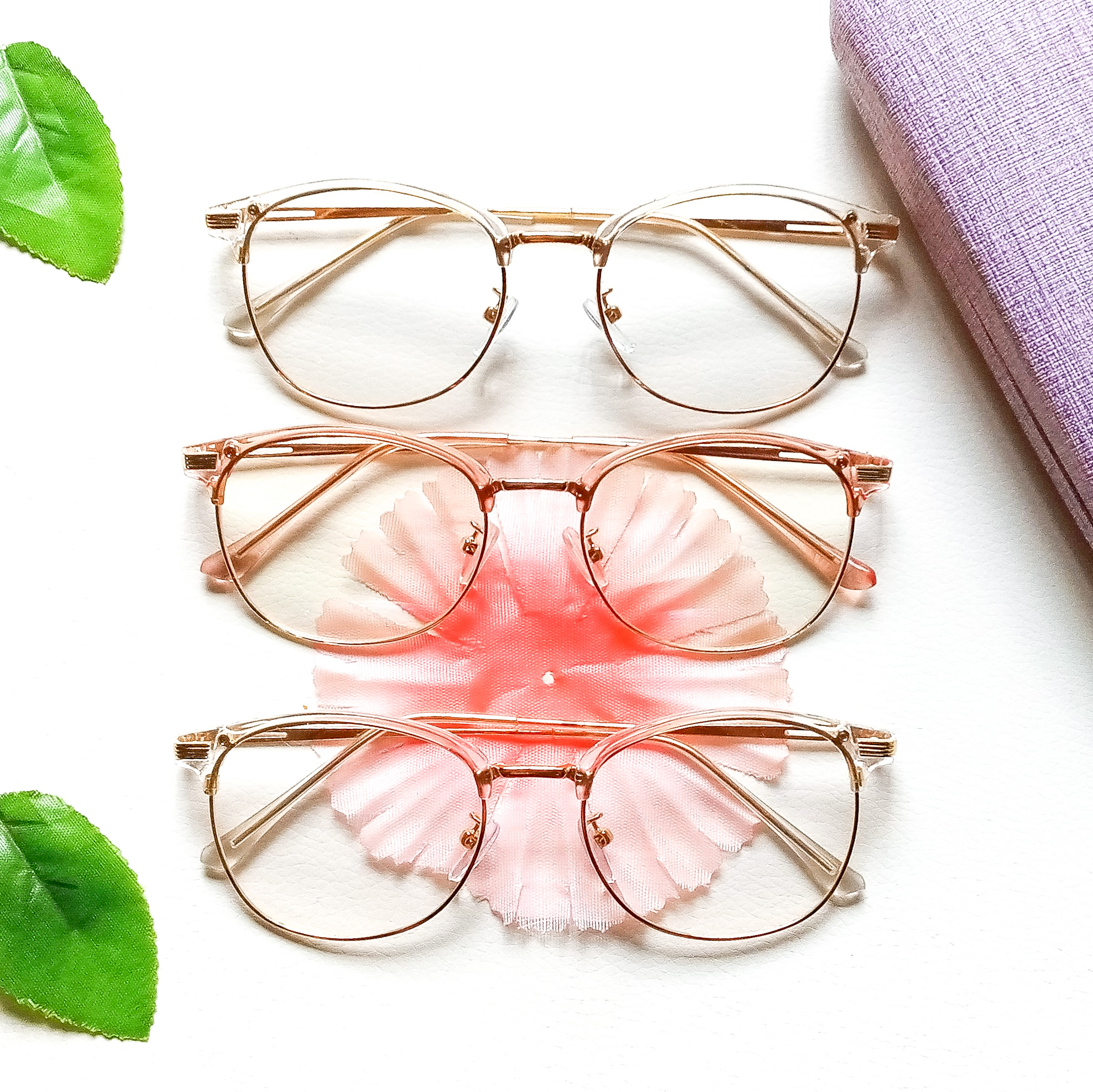 Unisex Clear Gold Eyeglasses second image