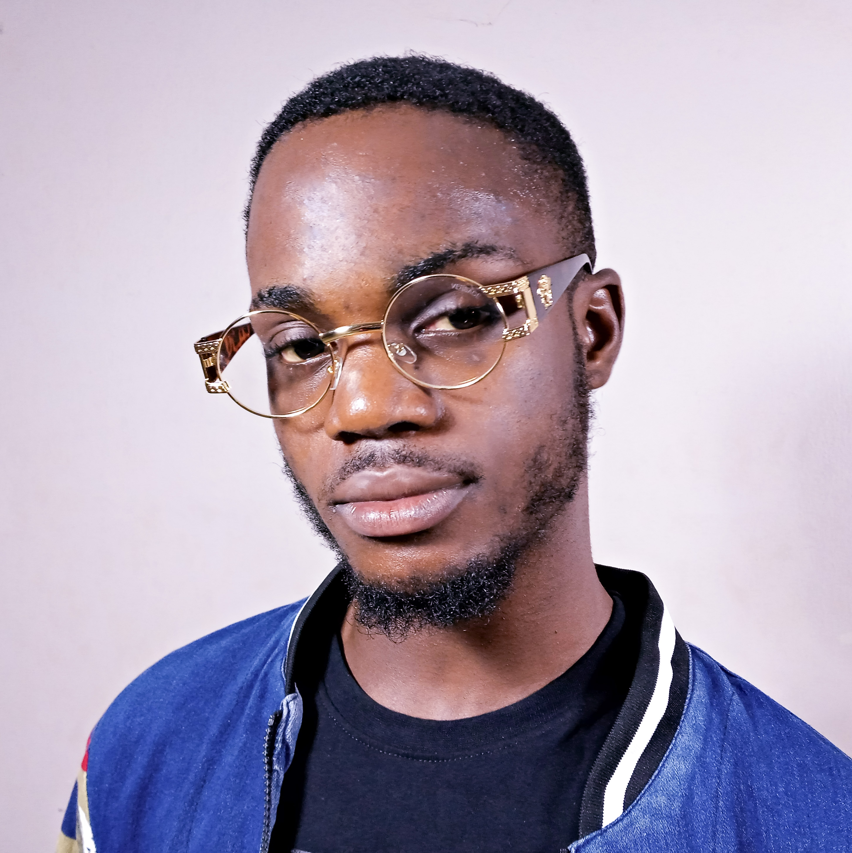 Round Gold Thin Round Eyeglasses image