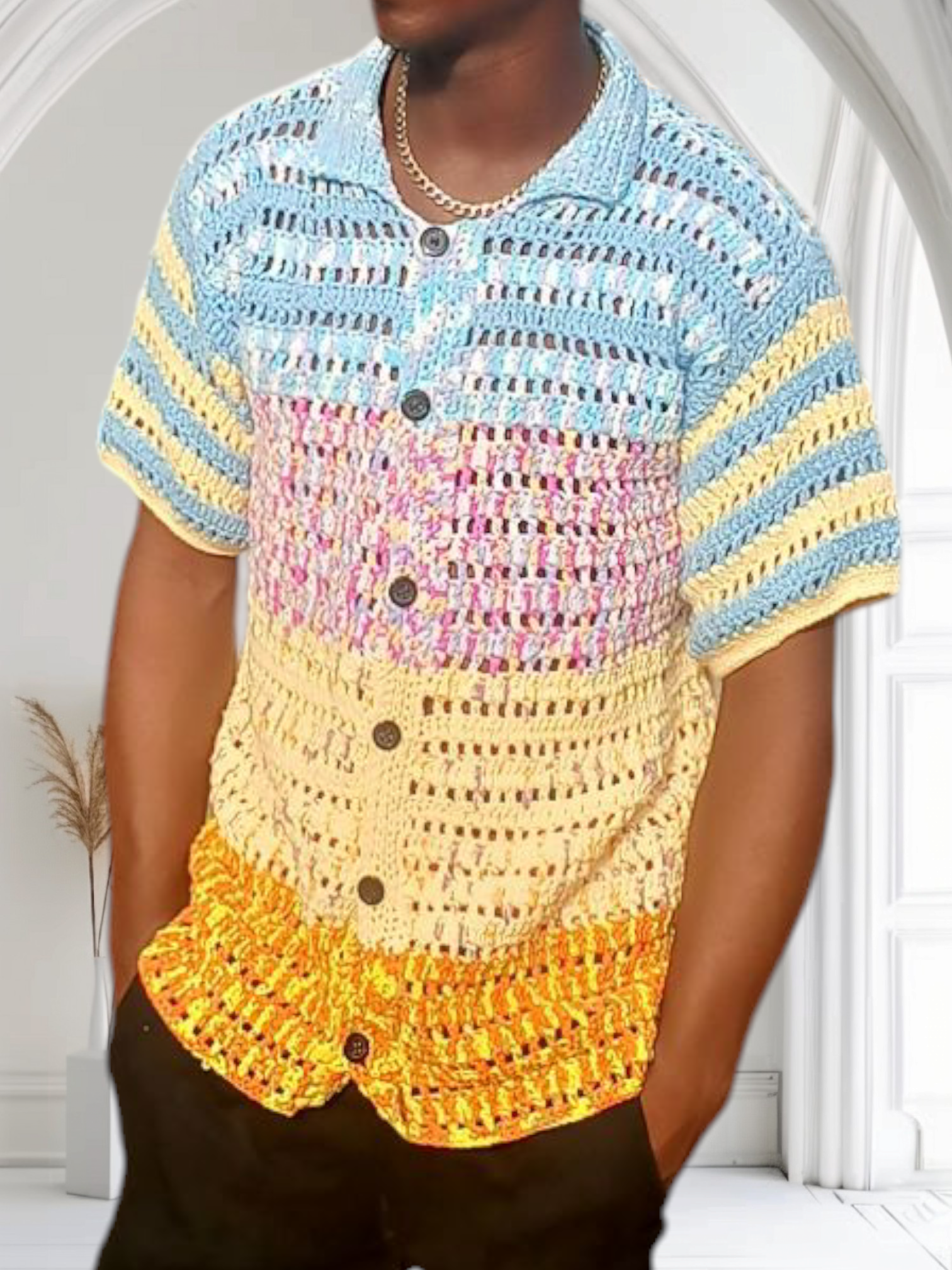 Aurora Wave Crochet Shirt image