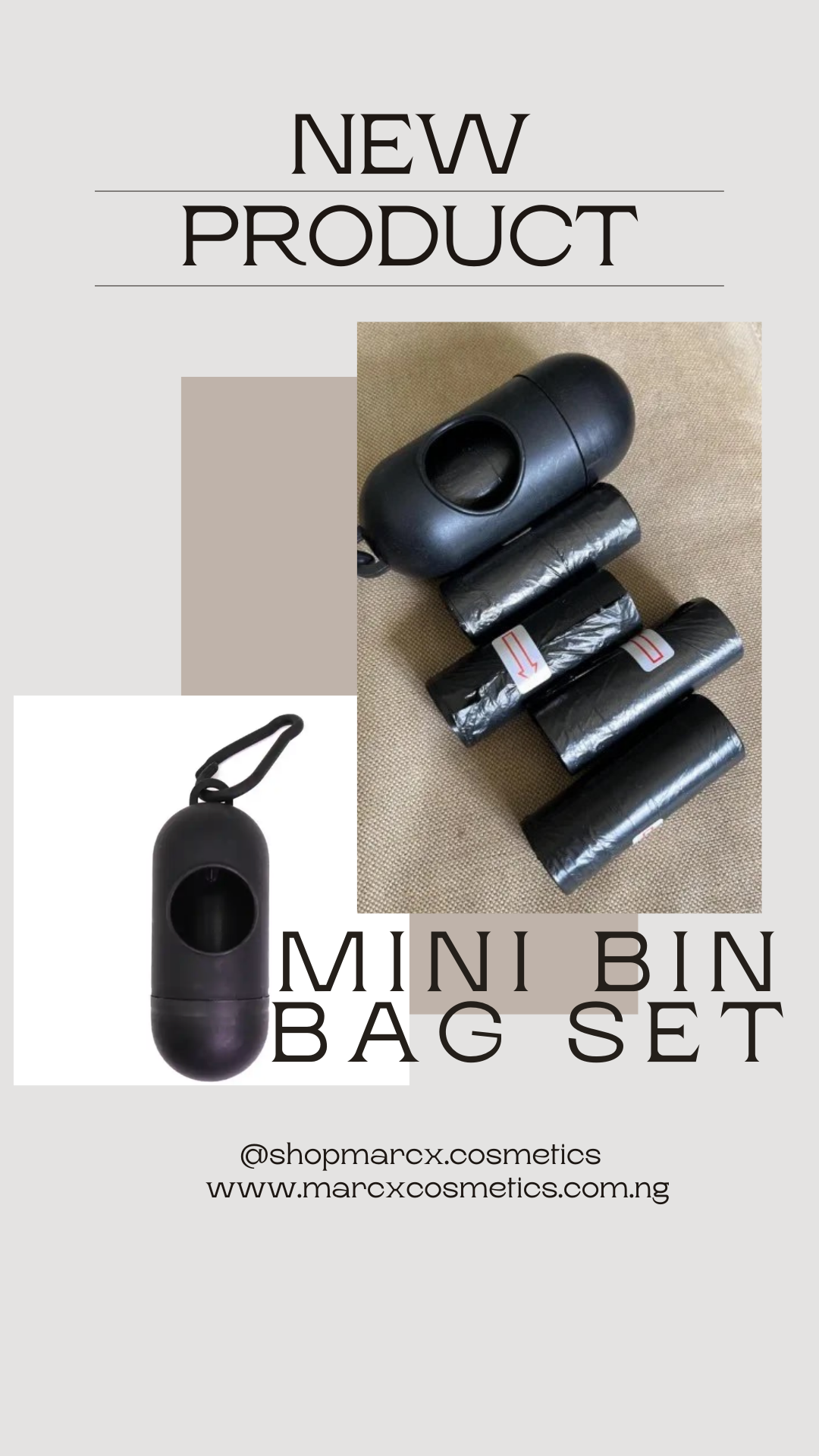 Mini Disposable Bin Bags Set With Dispenser (5 rolls (75pcs)of bags) image