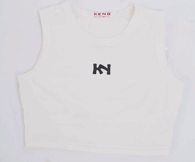 Kn White Ribbed Rowing Top image