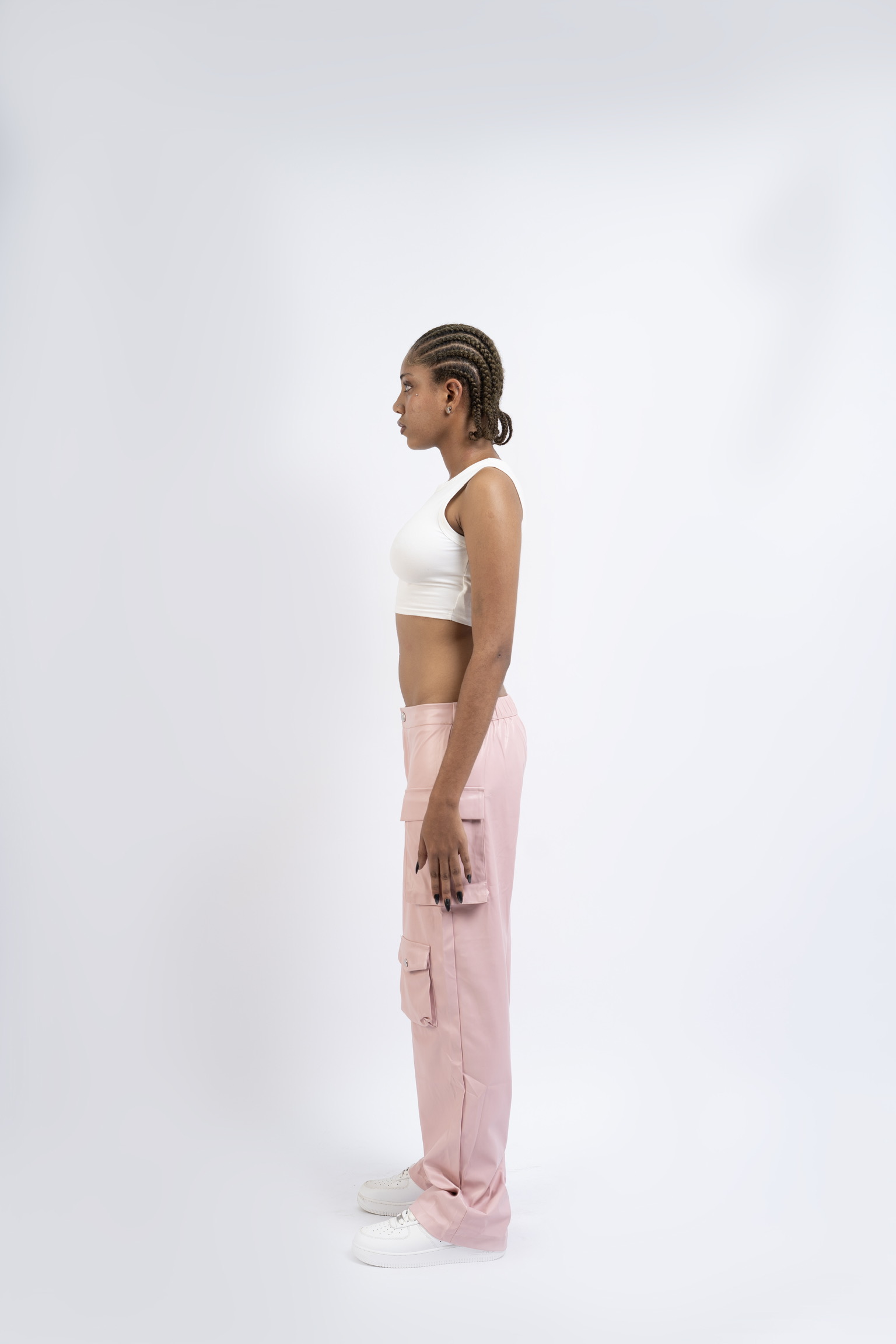 Blush Luxe Leather cargo pants image