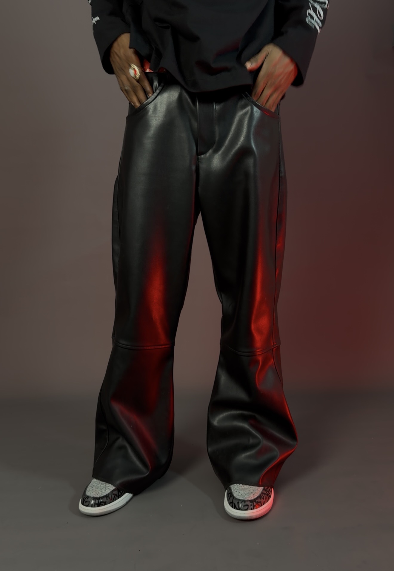 Black leather image
