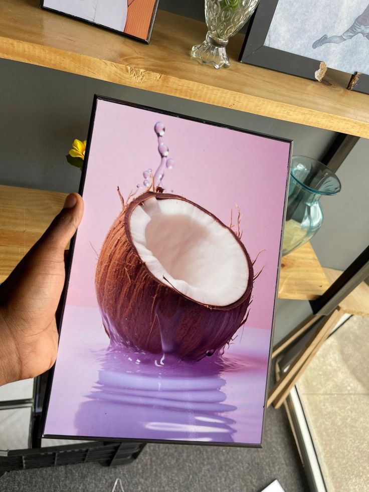Coconut Drift – Surreal Pastel River Art Frame image