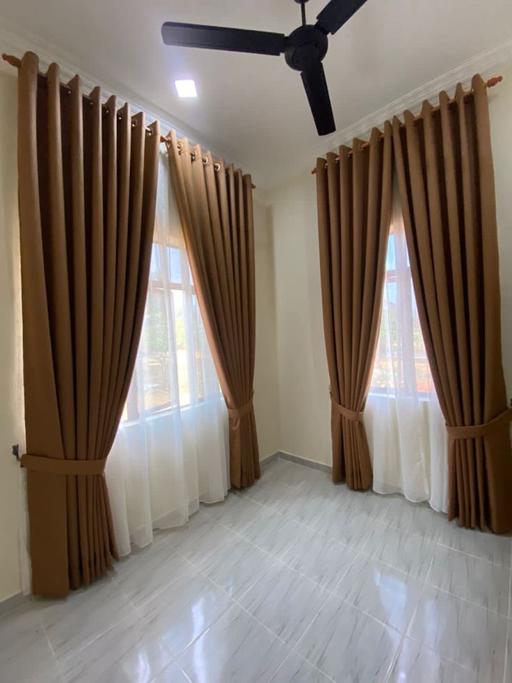 Brown Blackout Window Curtains image