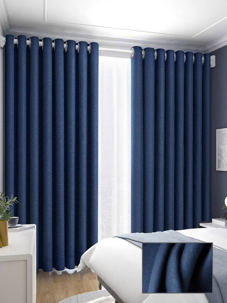 Blue Blackout Window Curtains image