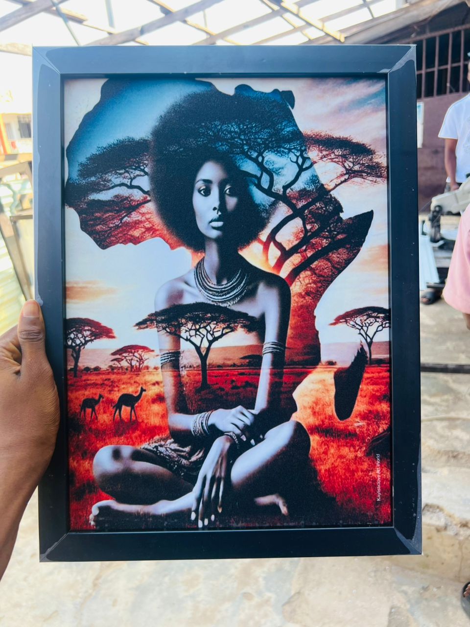 African Majesty: Sunset Map Art Frame image