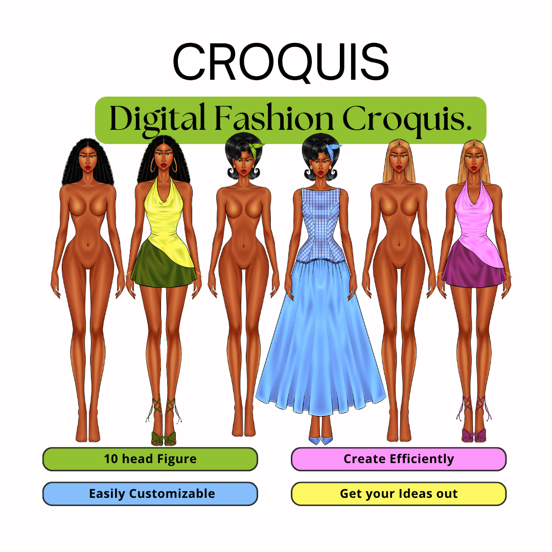 10-head Figure Fashion Croquis image