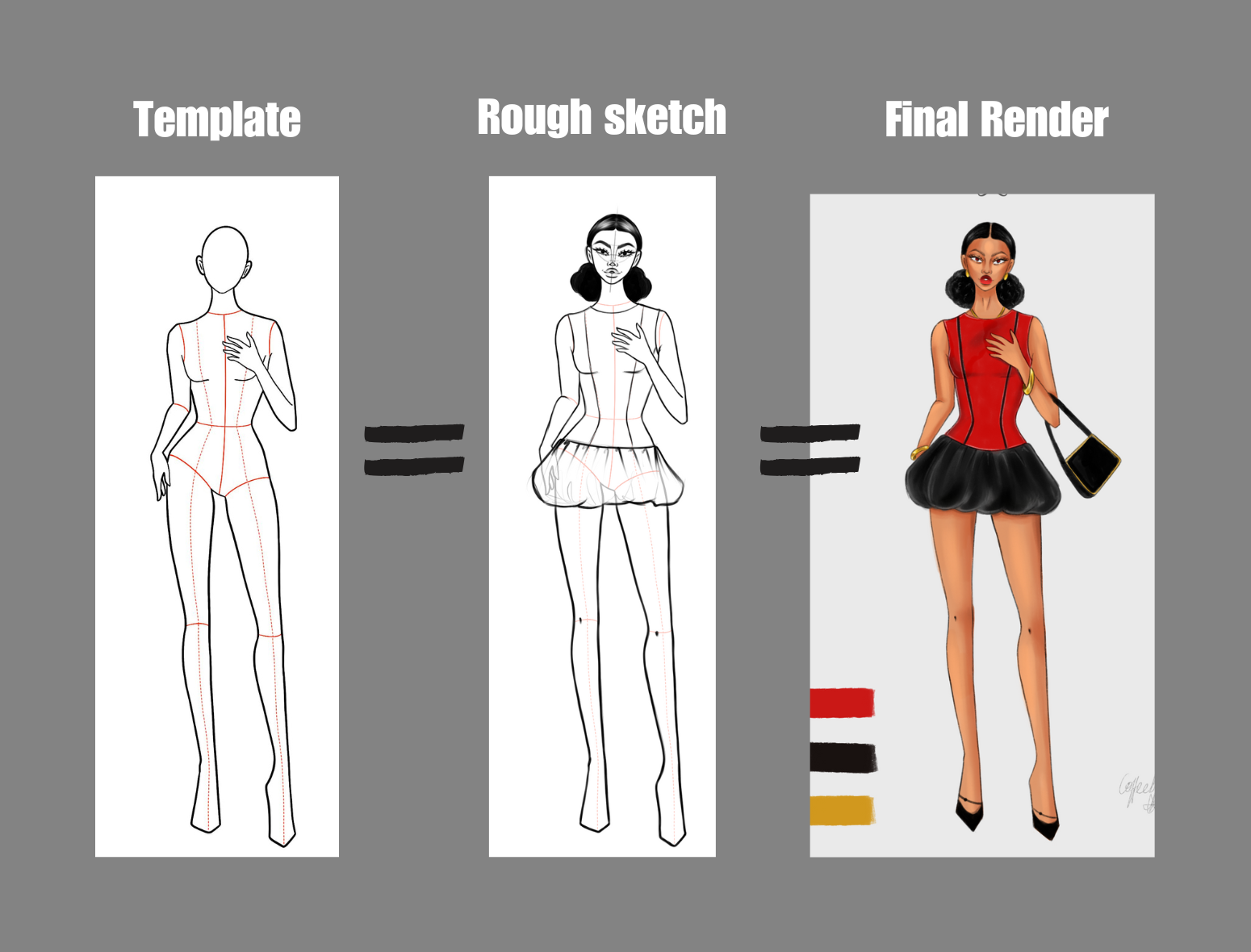 10 Fashion Figure Stencils – For quick Sketches & Design Development image