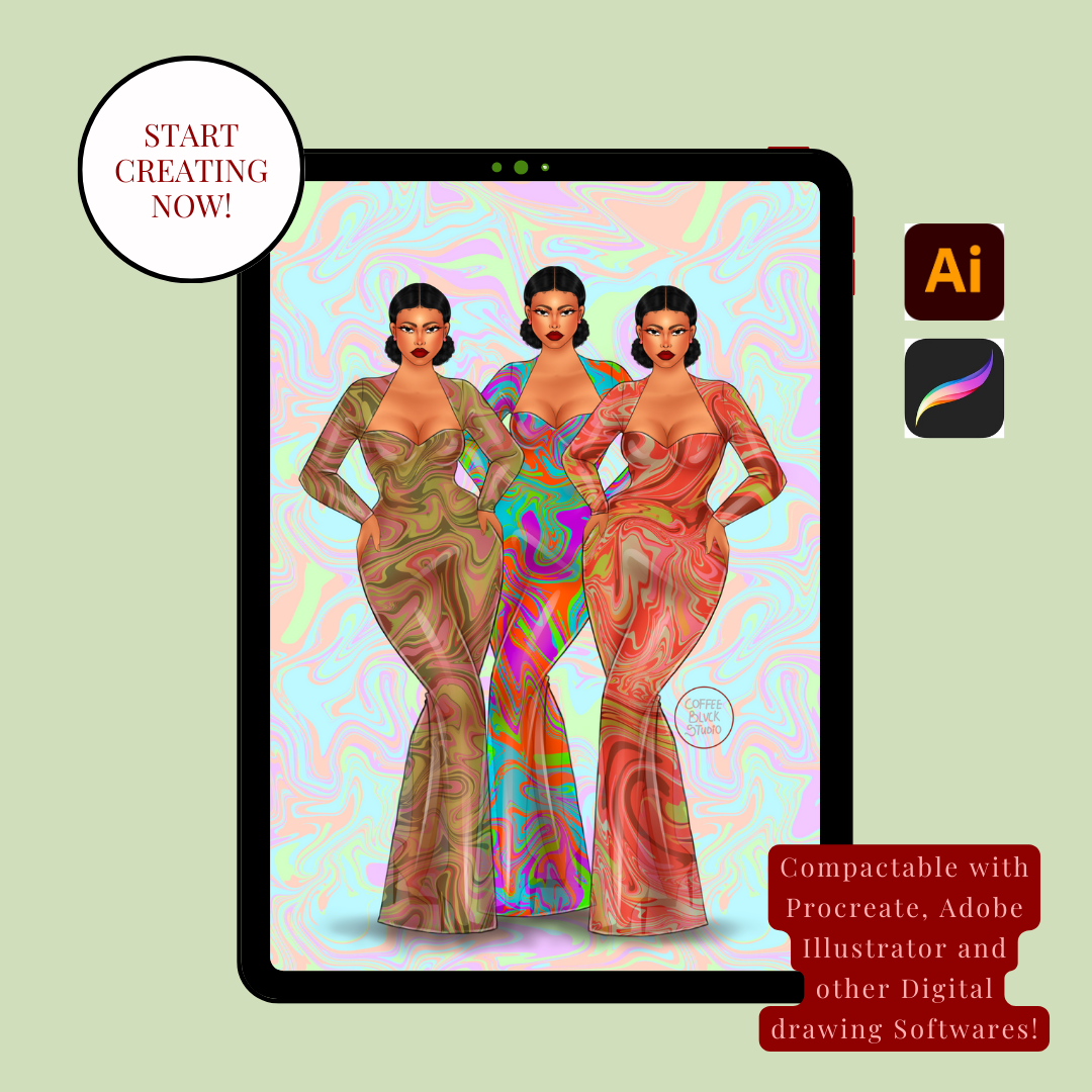 8-Set Fashion Illustration Croquis – Ultra Curvy Edition image