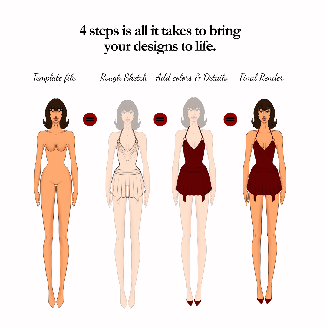 Simple Vector Style Fashion Figure Template image