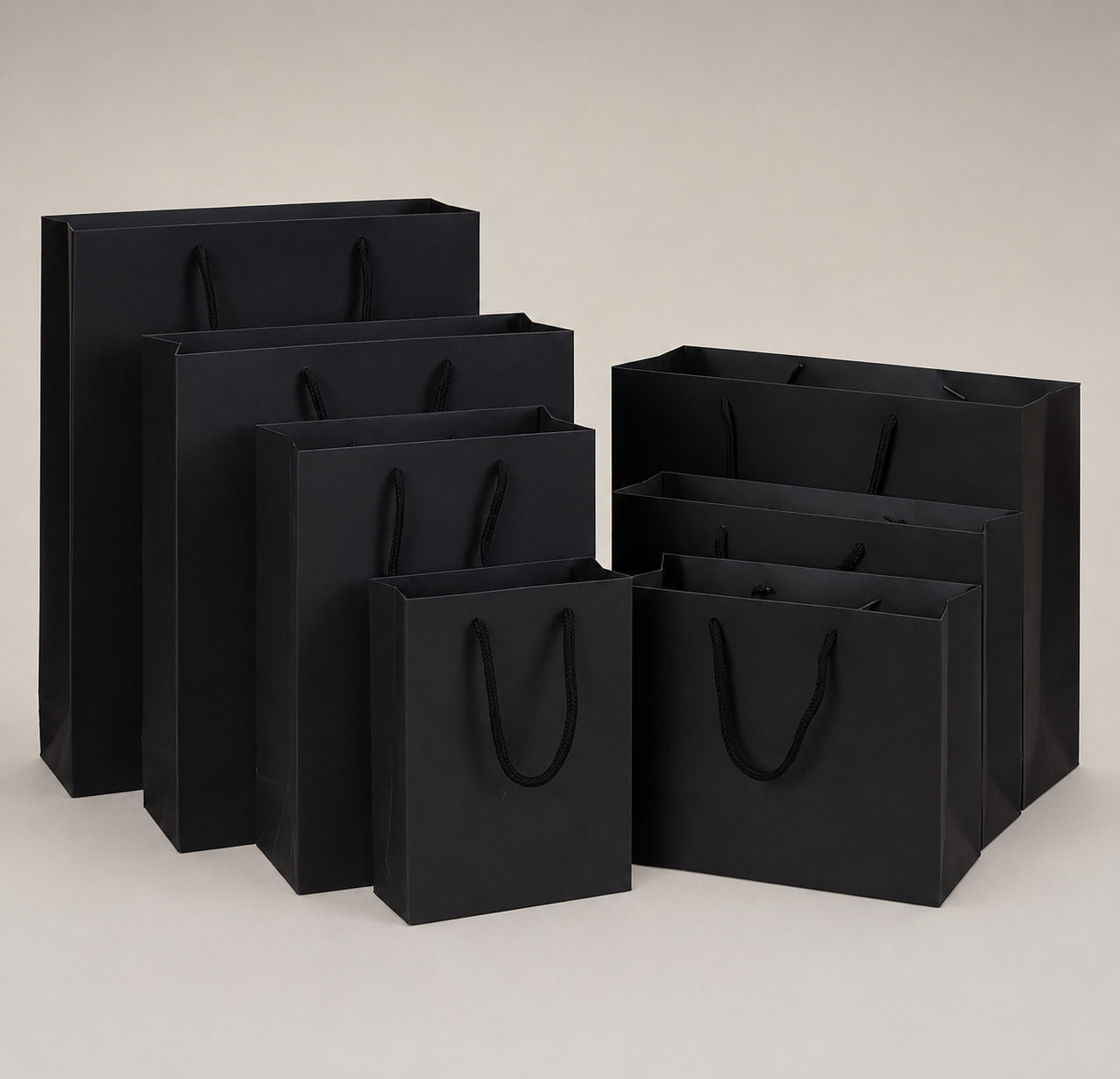 Matte Black Gift Paper Bags