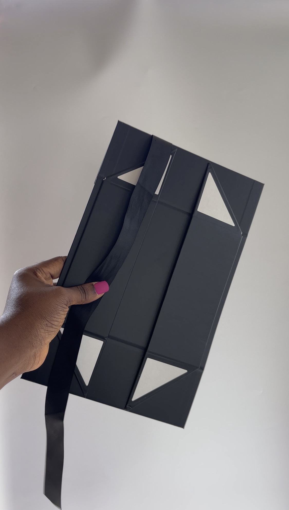 Double Door Foldable Box with Ribbon