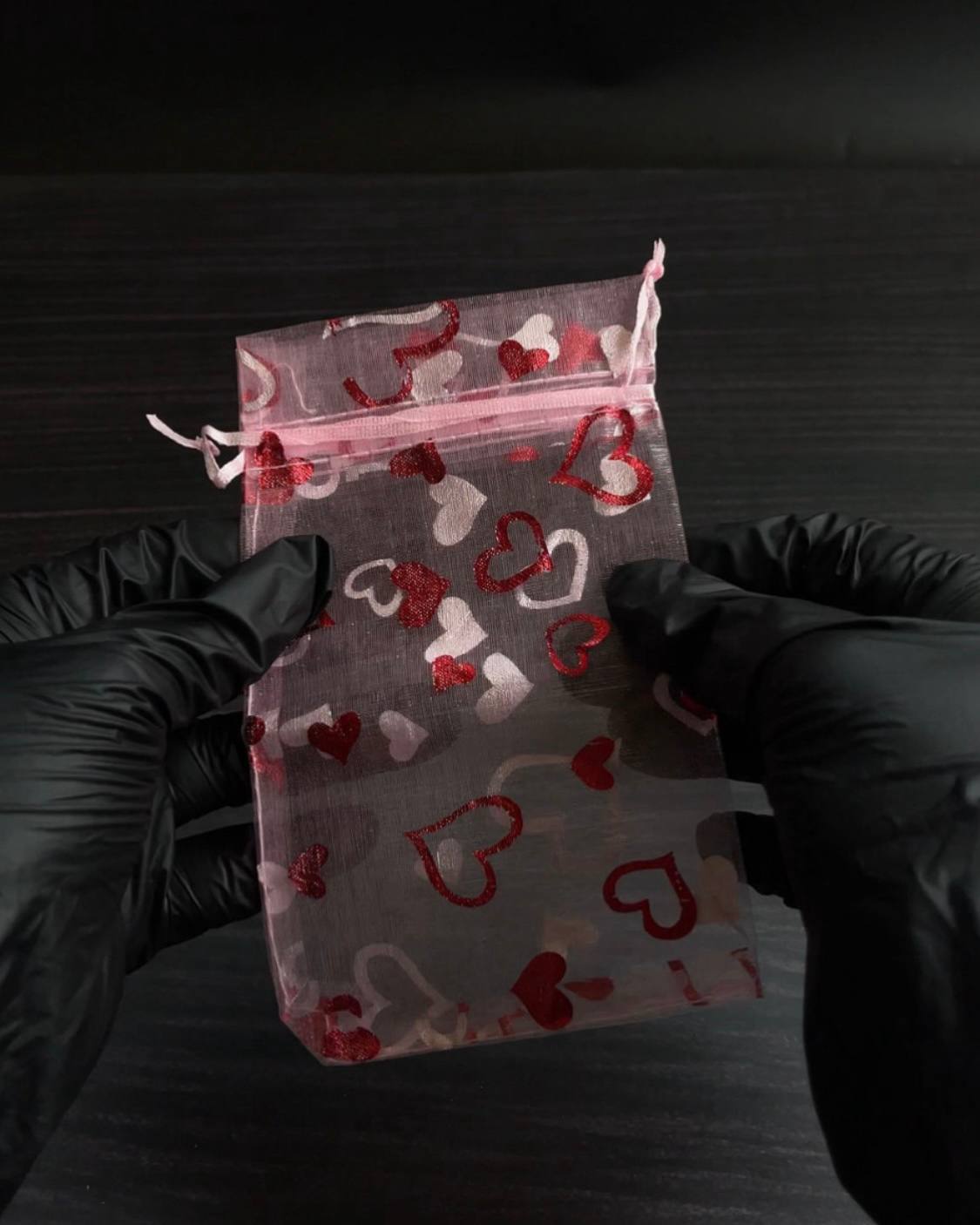 Pink Heart Organza Bag - 10pcs image