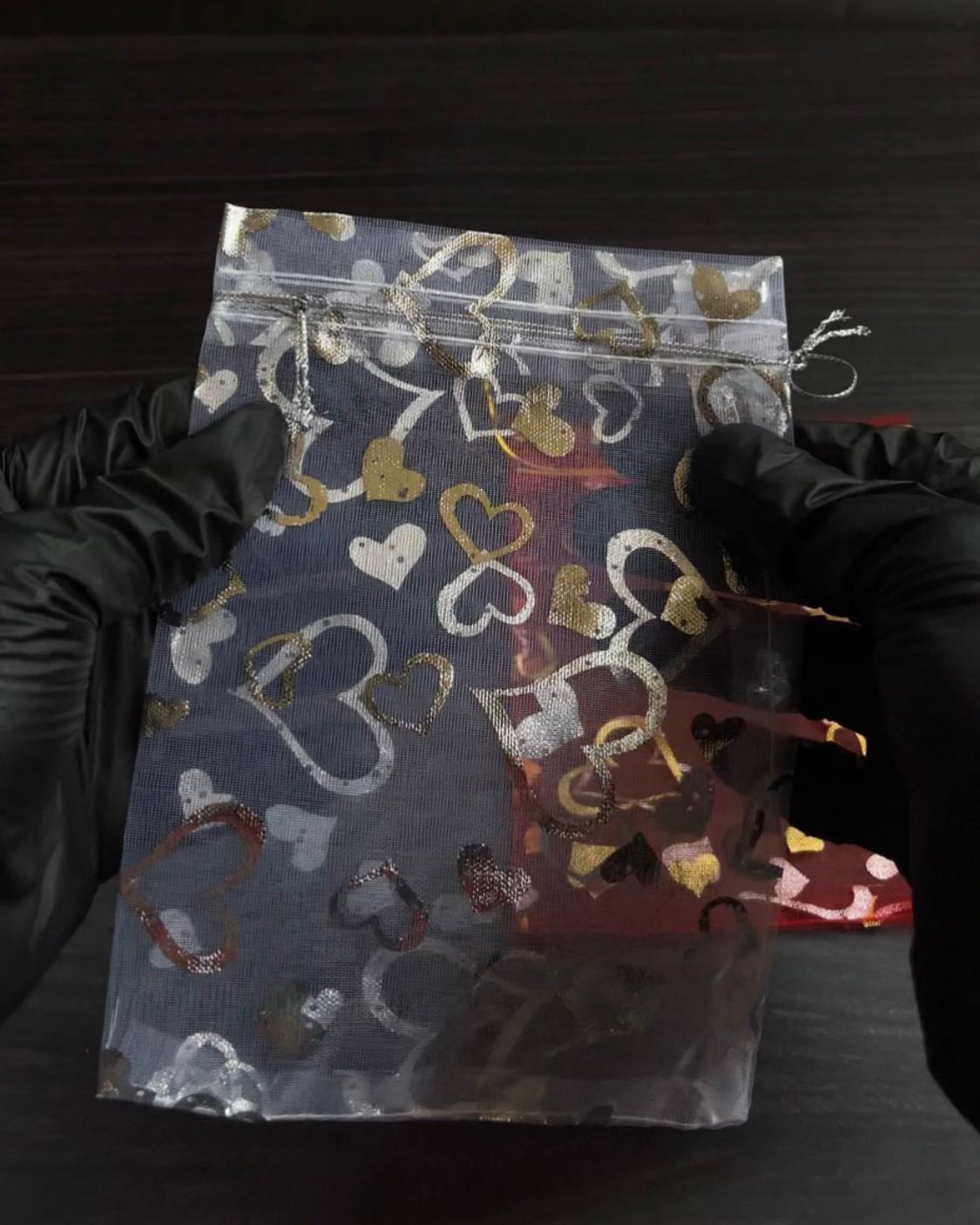 Heart Organza Bags - 10pcs image