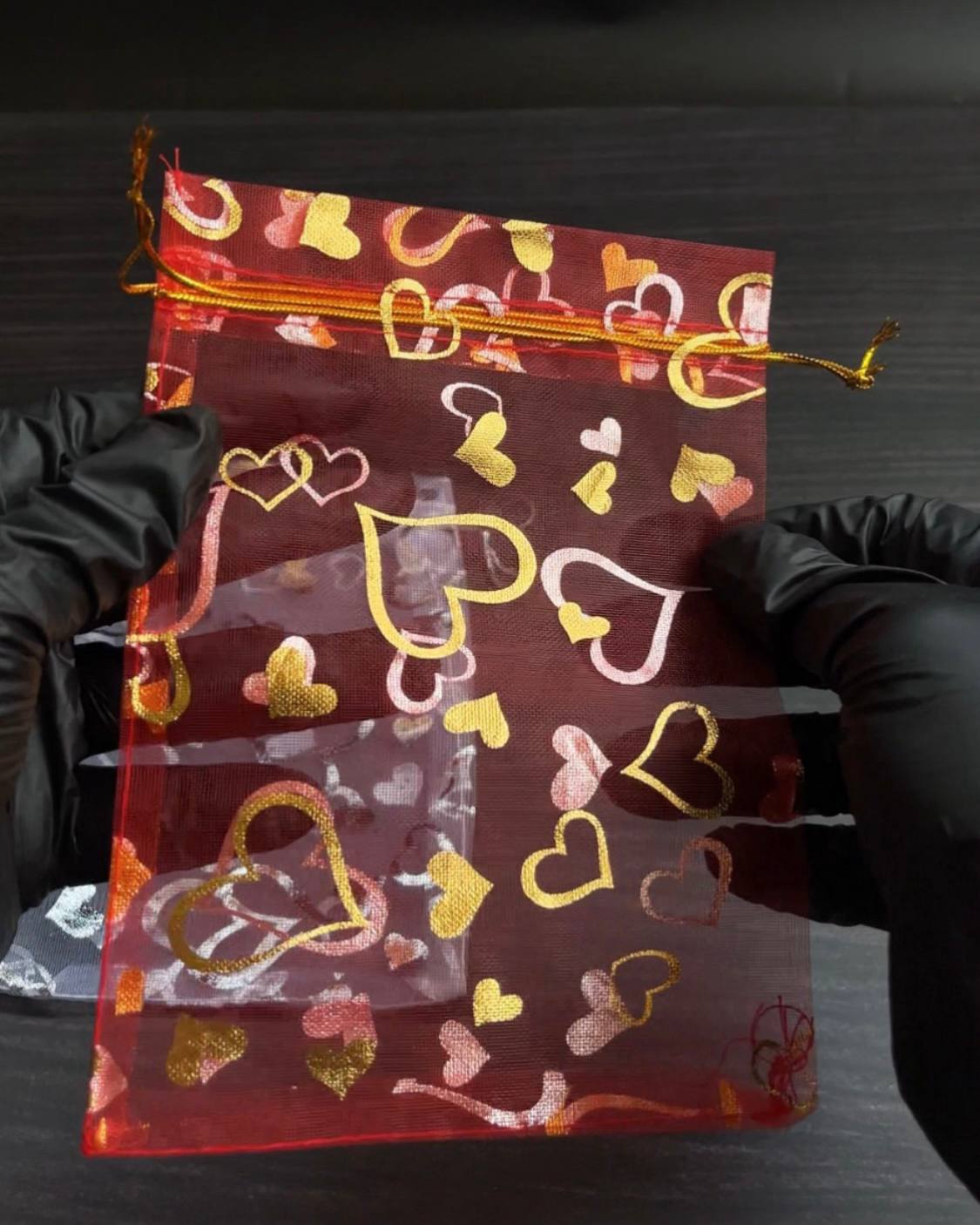 Heart Organza Bags - 10pcs image