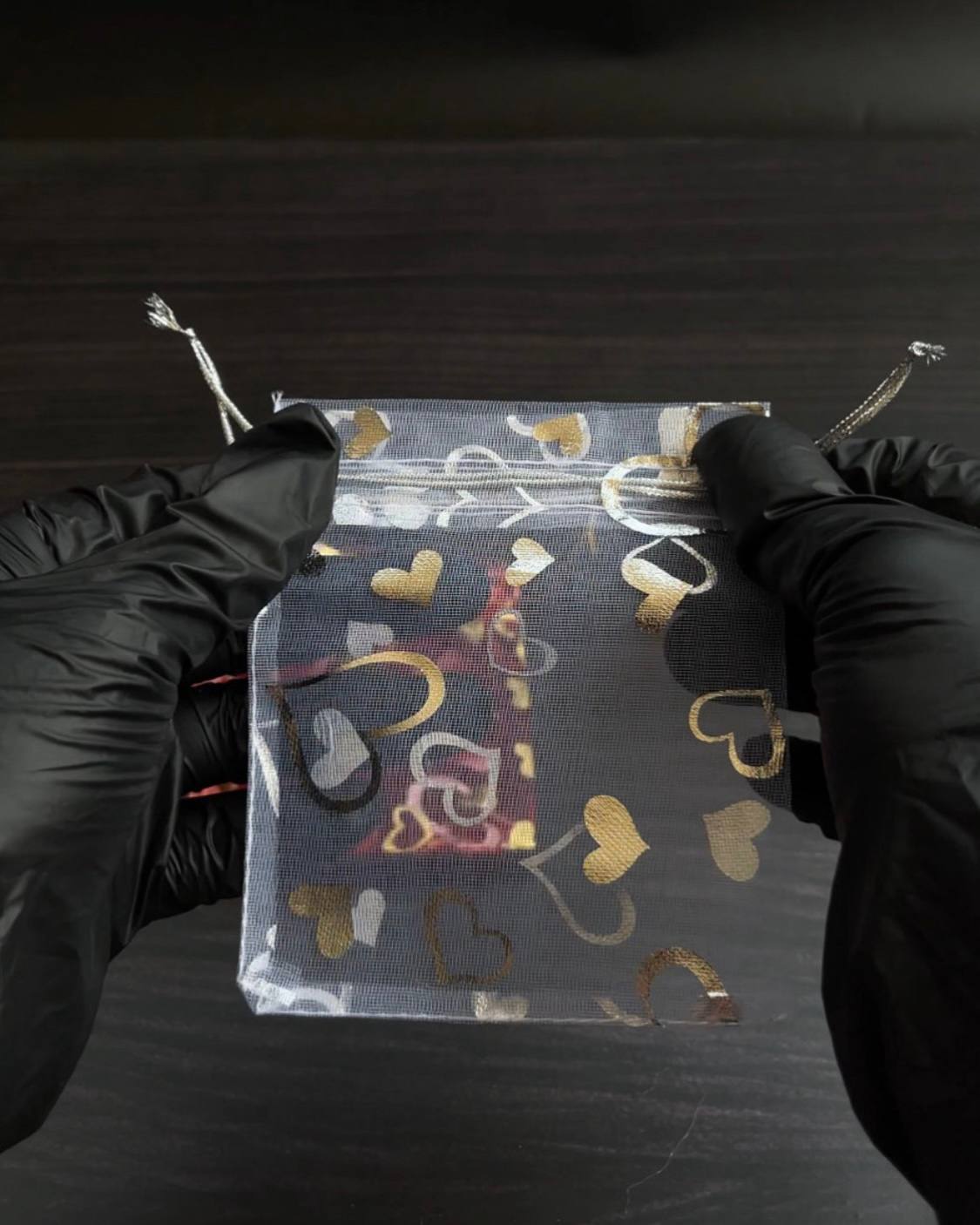 Heart Organza Bags - 10pcs image