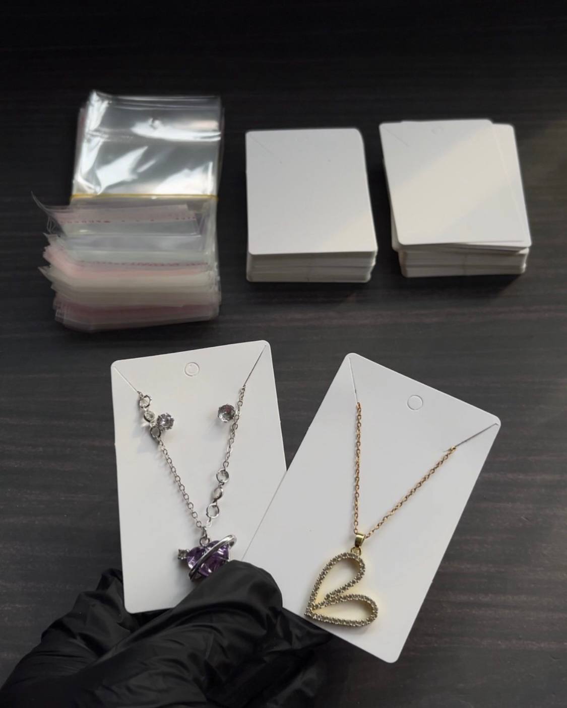 Plain Jewelry Display Card with Transparent Nylon - 20pcs