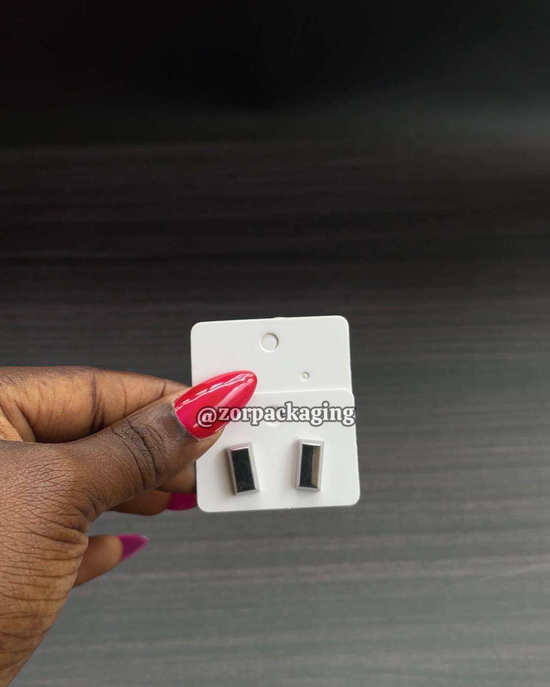 White Earring Display Card with Transparent Nylon - 25pcs