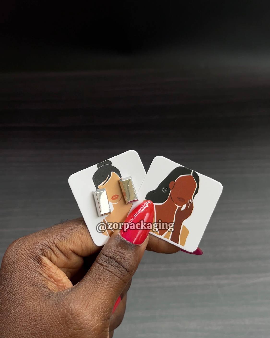 Fancy Earring Card with Transparent Nylon - 25pcs image