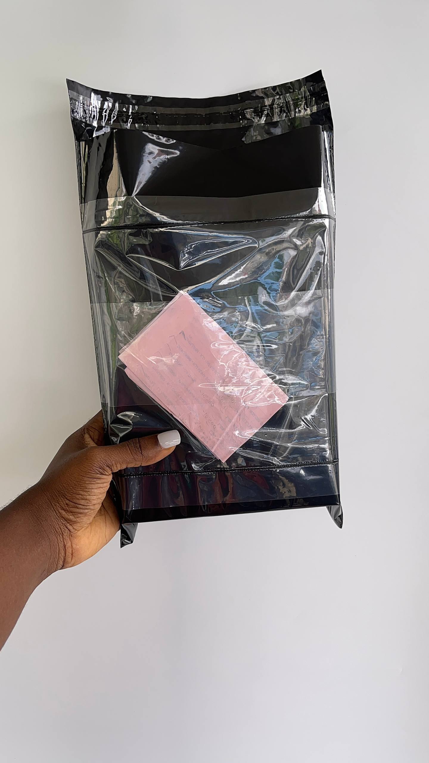 Black Polymailer with Pocket - 10pcs