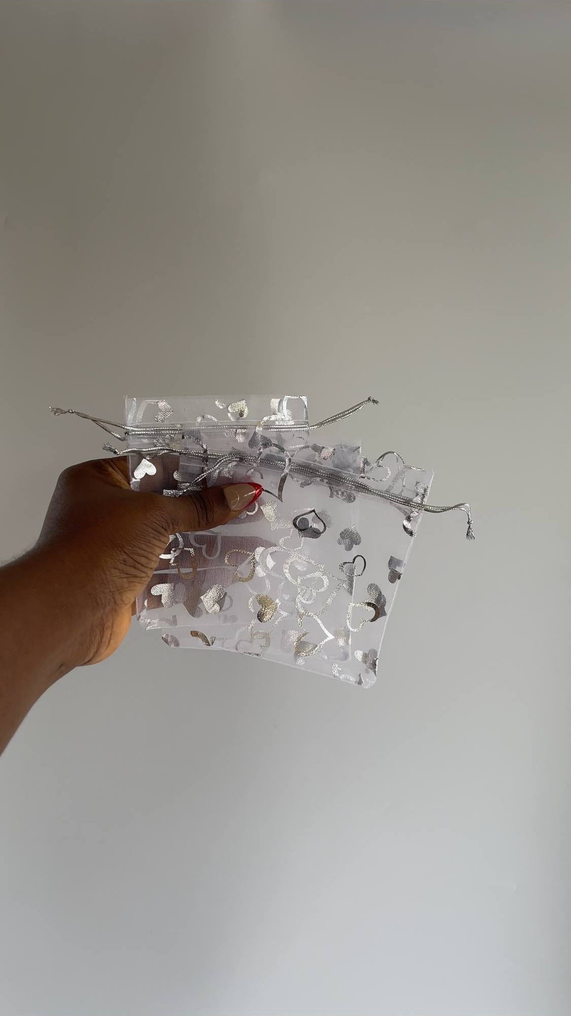 Small Heart Organza Bags - 10pcs