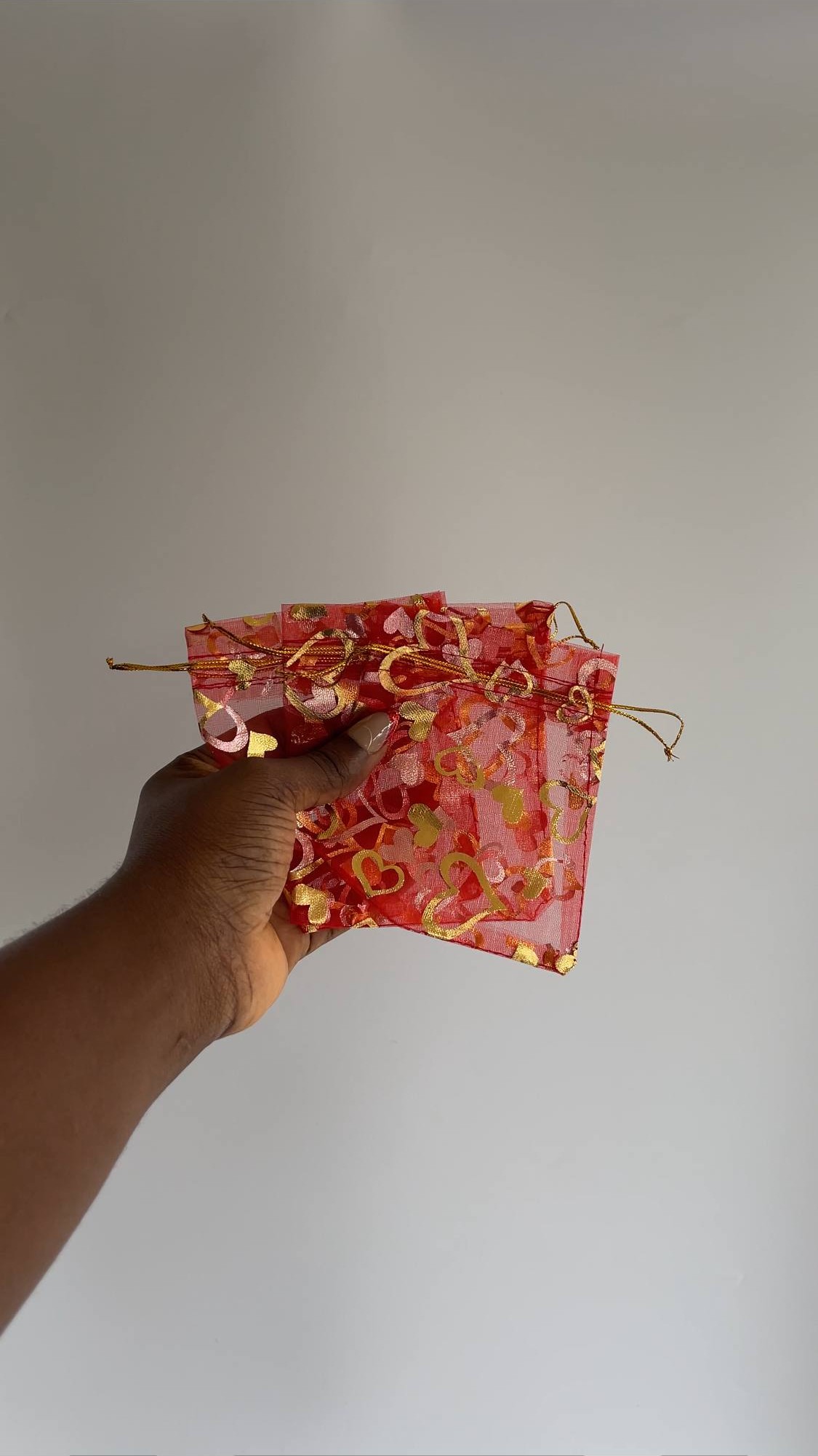 Small Heart Organza Bags - 10pcs