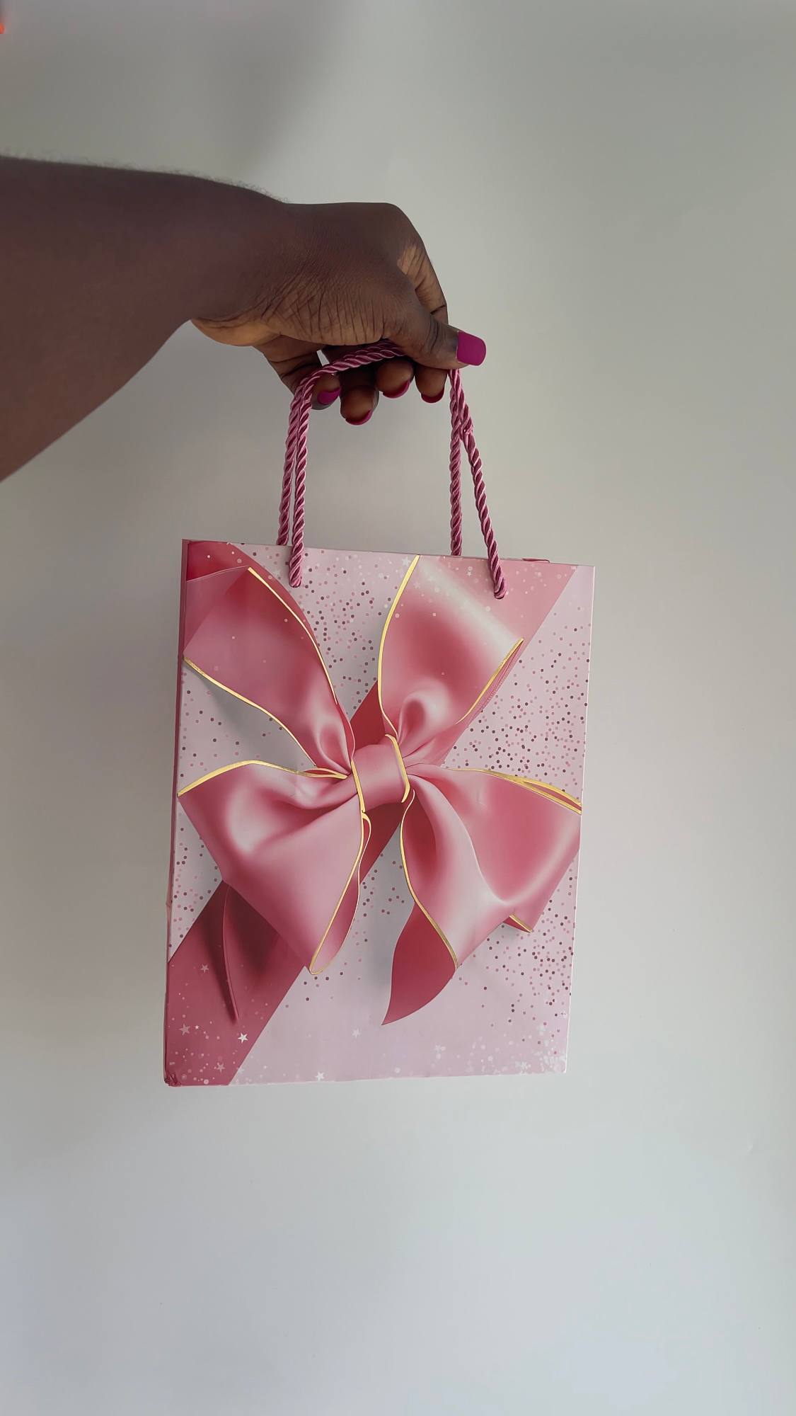 Cute Pink Bow Paper Bag
