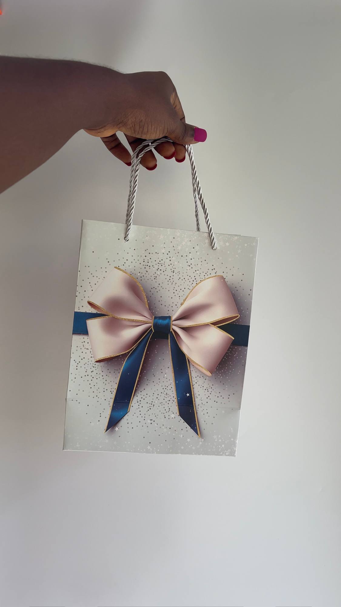 Cute Blue Bow Paper Bag