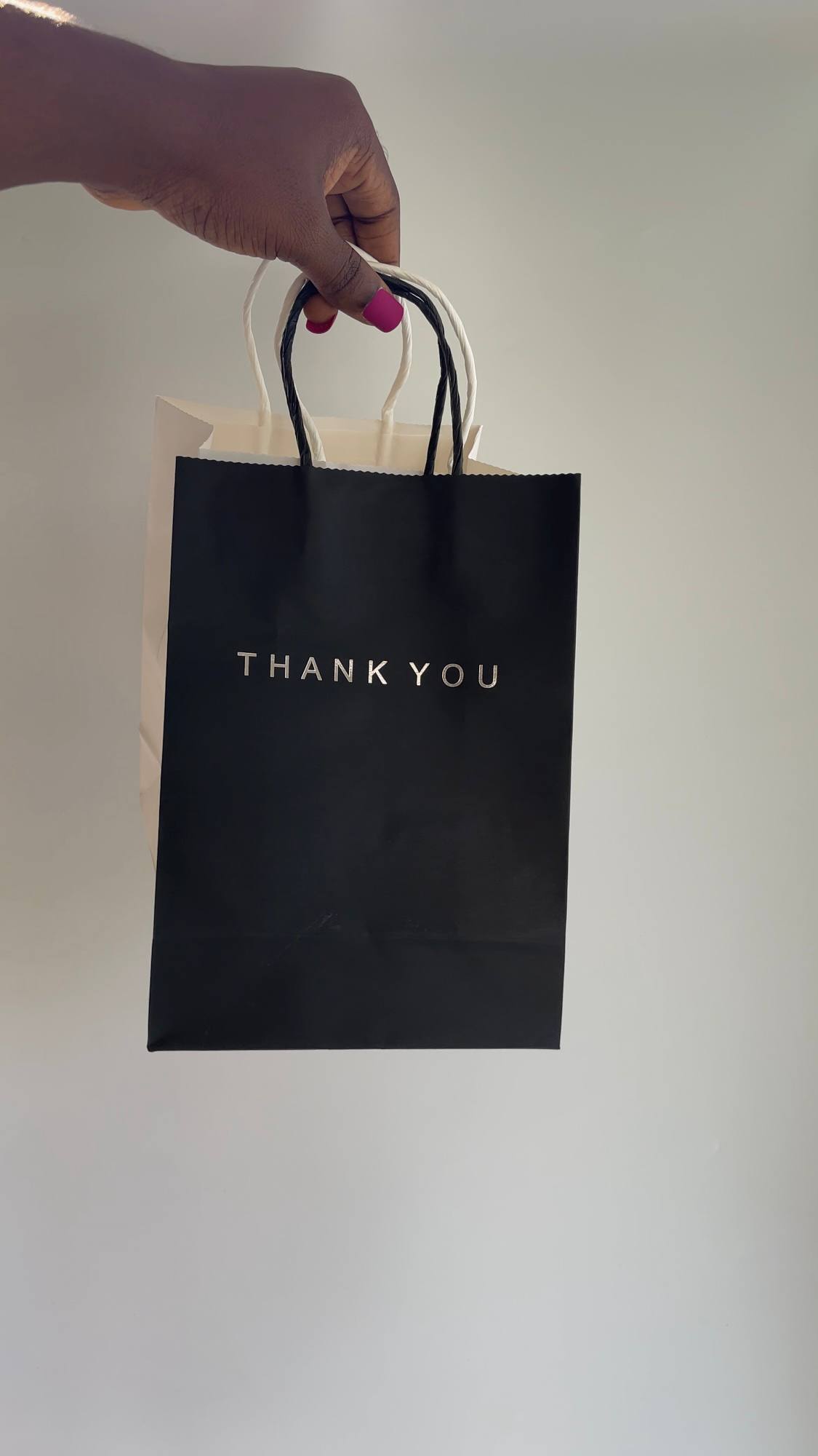Black Thank You Kraft Paper Bag