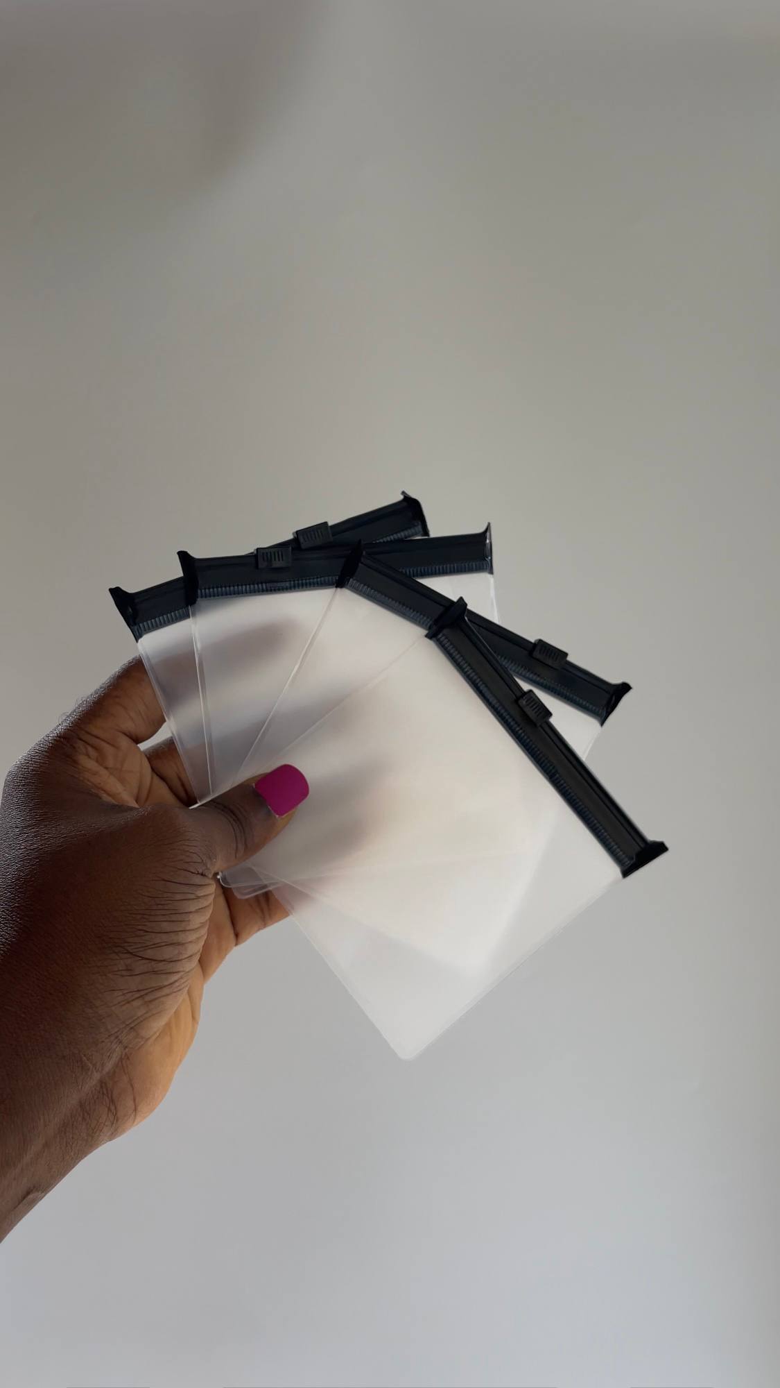 Frosted Ziplock Bag - Black Slider (10pcs)