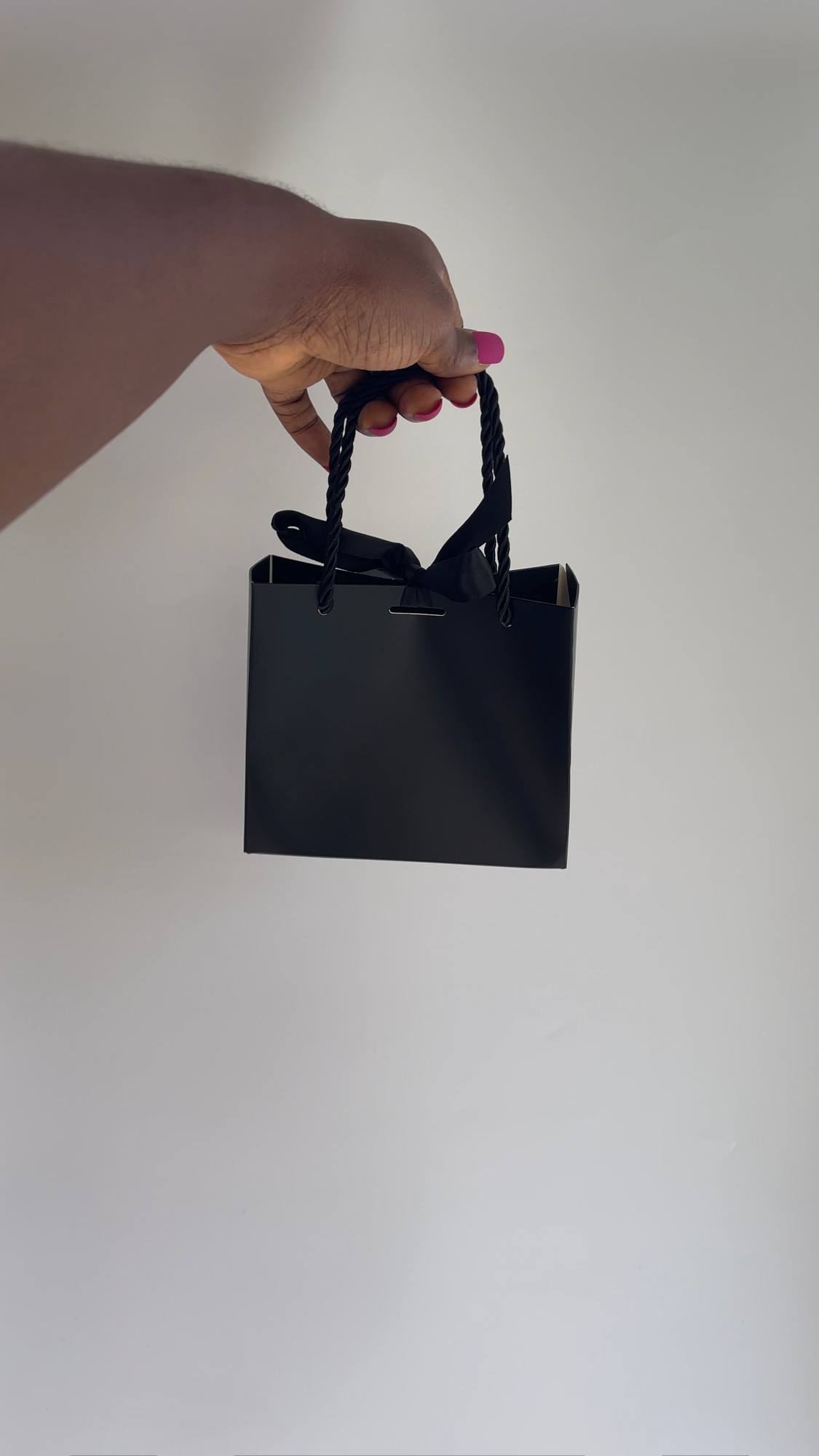 Black Paper Bag with Ribbon