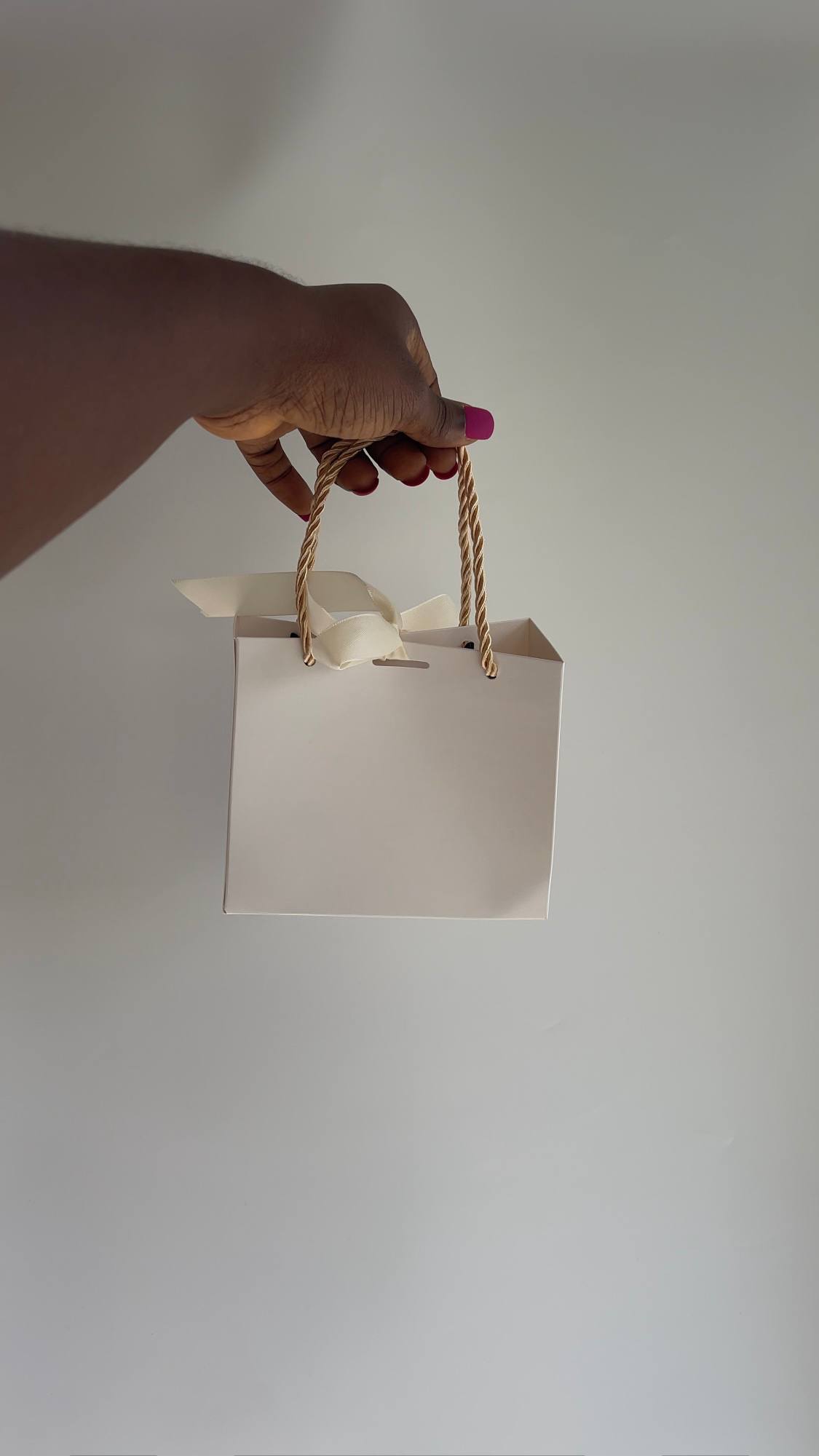 White Paper Bag with Ribbon