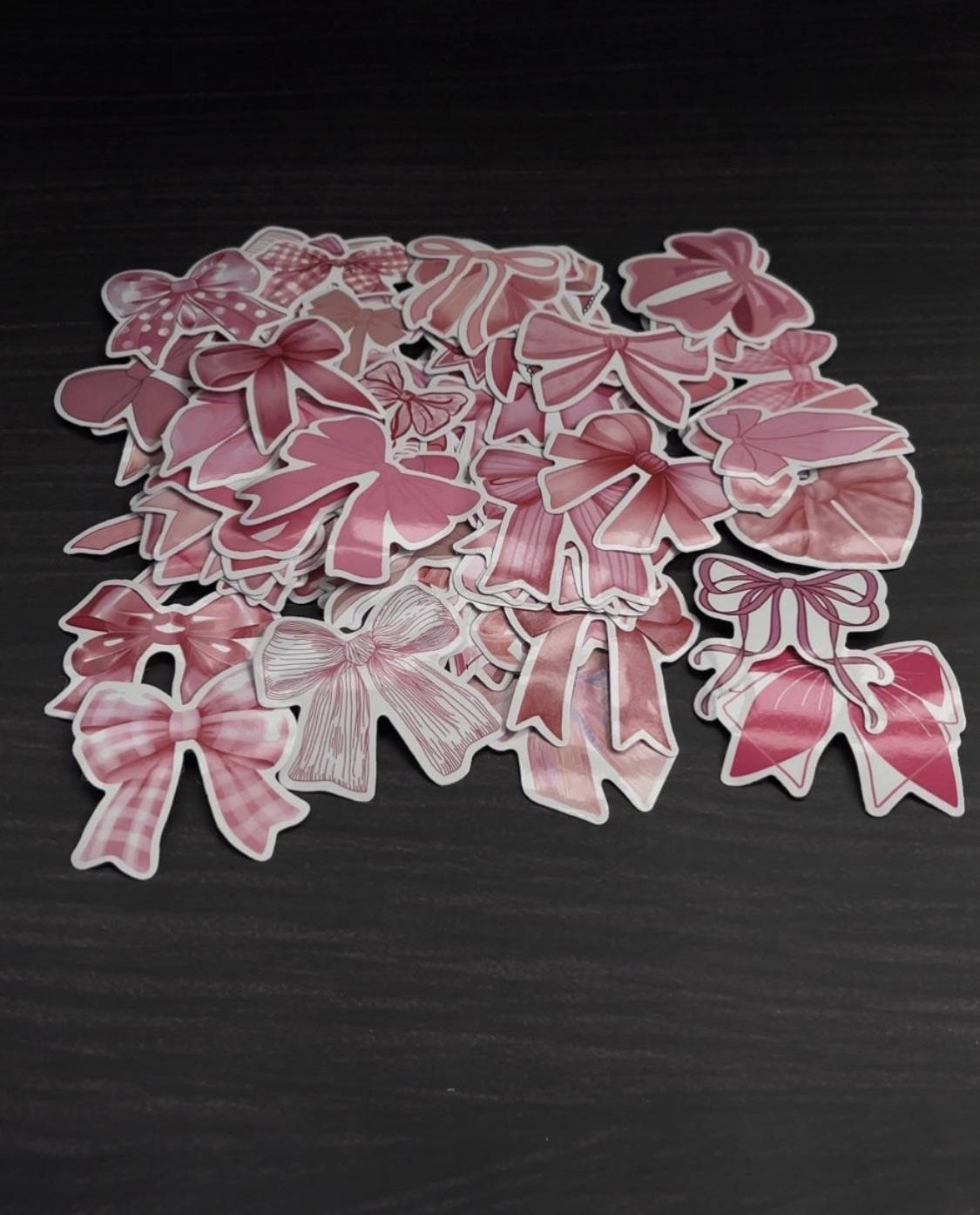 Pink Bow Stickers - 20pcs